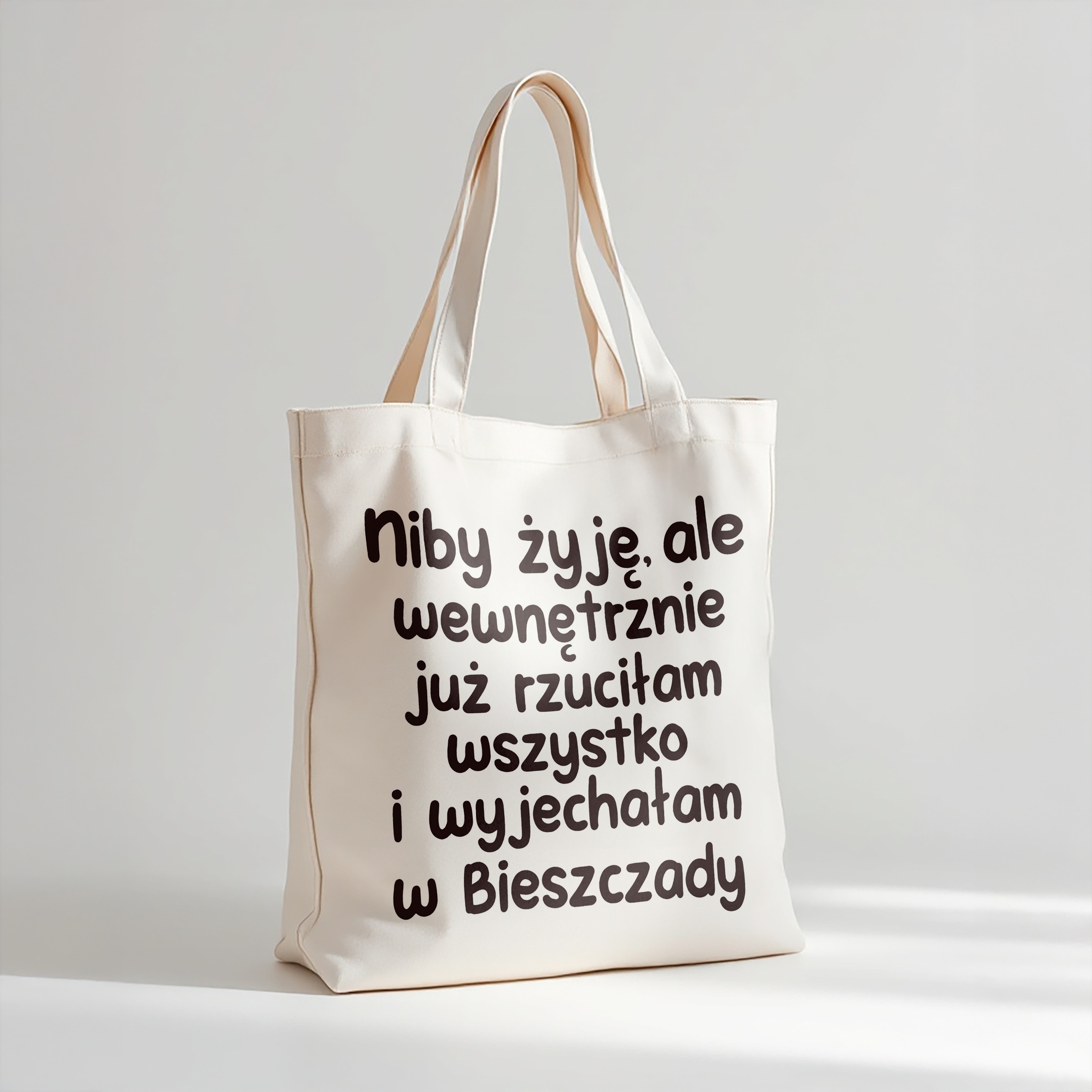 Torba bawełniana premium Niby Żyję Ale Wewnętrznie Zabawny Prezent