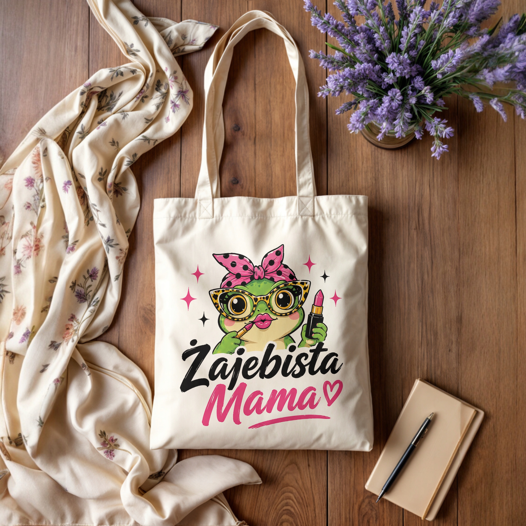 Torba dla mamy bawełniana prezent na Dzień Matki eco upominek dla mamy