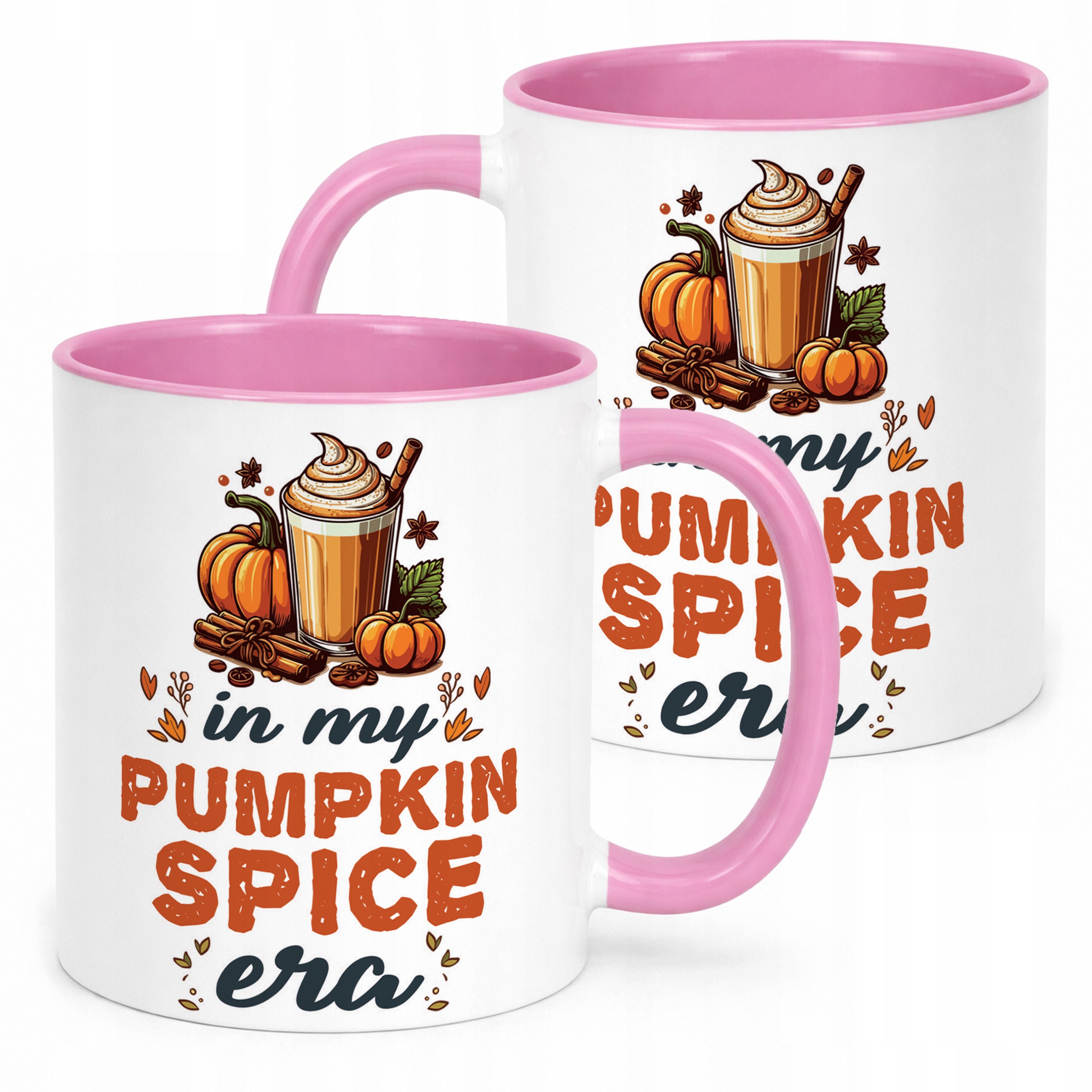 Kubek Różowy Jesienny Jesień Hello Pumpkin Dynia Prezent