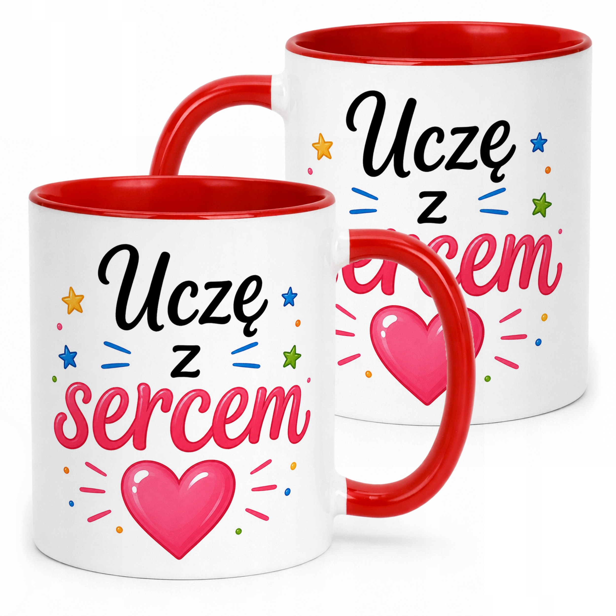Kubek Czerwony Dzień Nauczyciela Prezent Upominek Szkoła