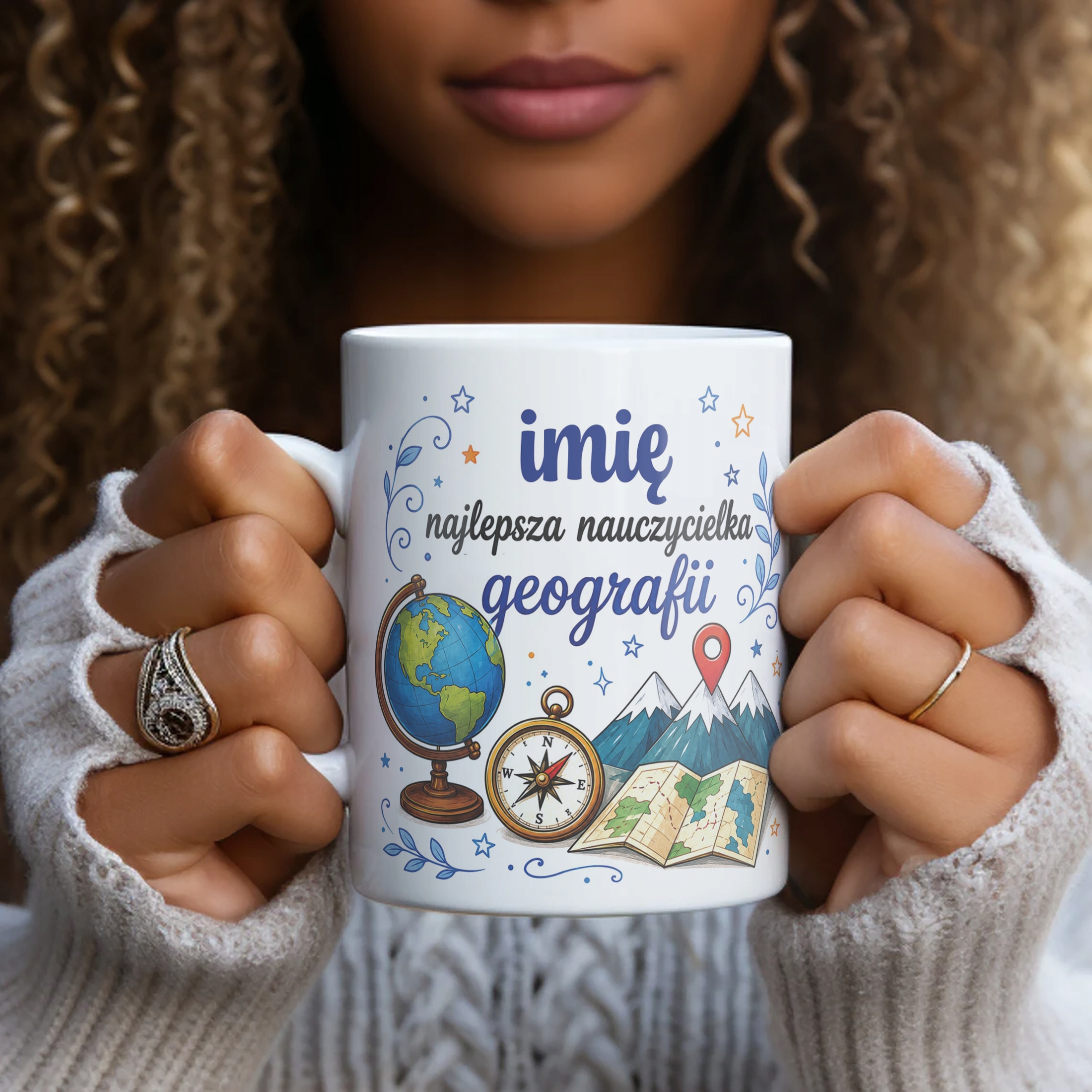 Kubek z Imieniem Dzień Nauczyciela Zakończenie Roku Geografia Prezent