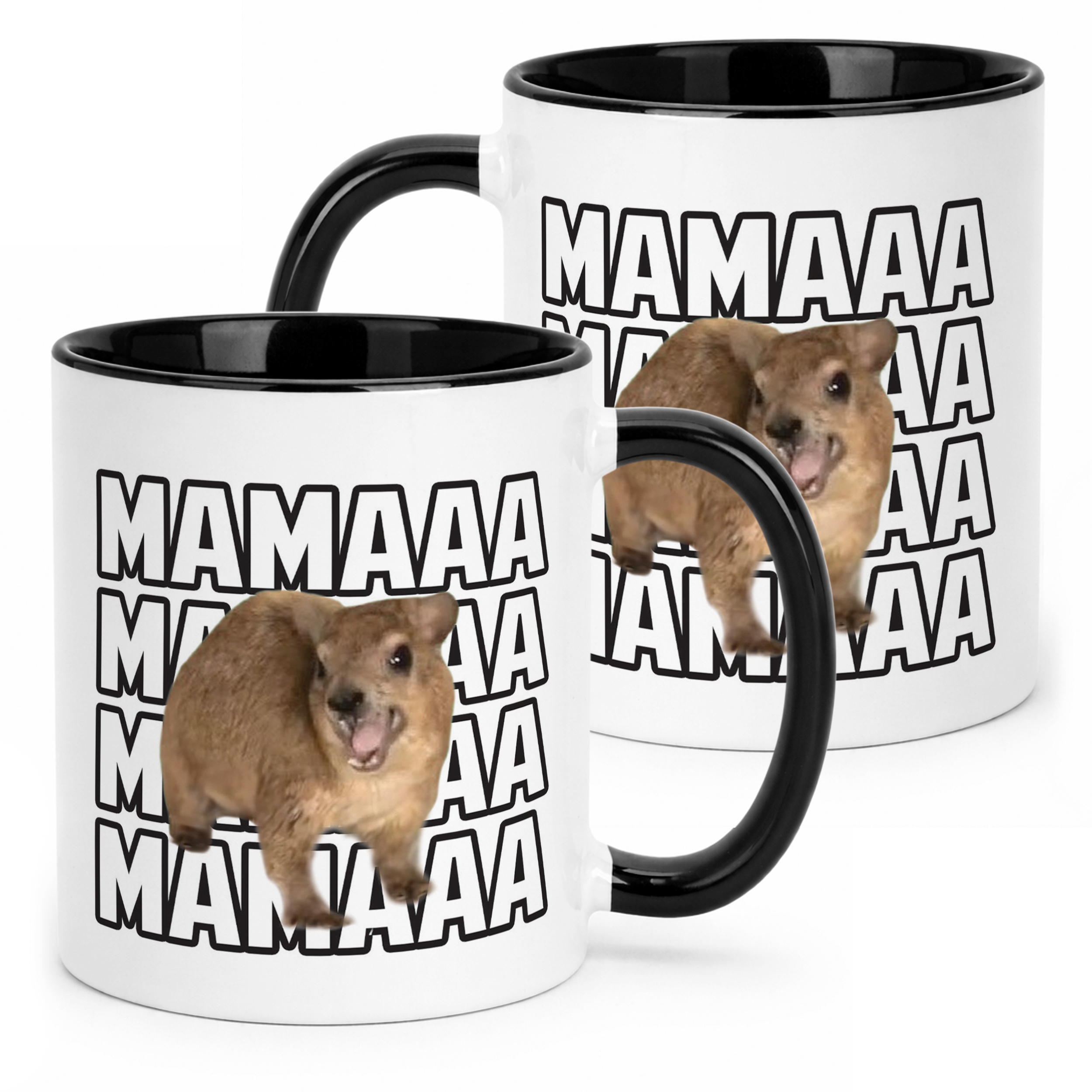 Kubek Czarny MAMA MAMA MAMAA Tiktok Viral Zwierzę Memy