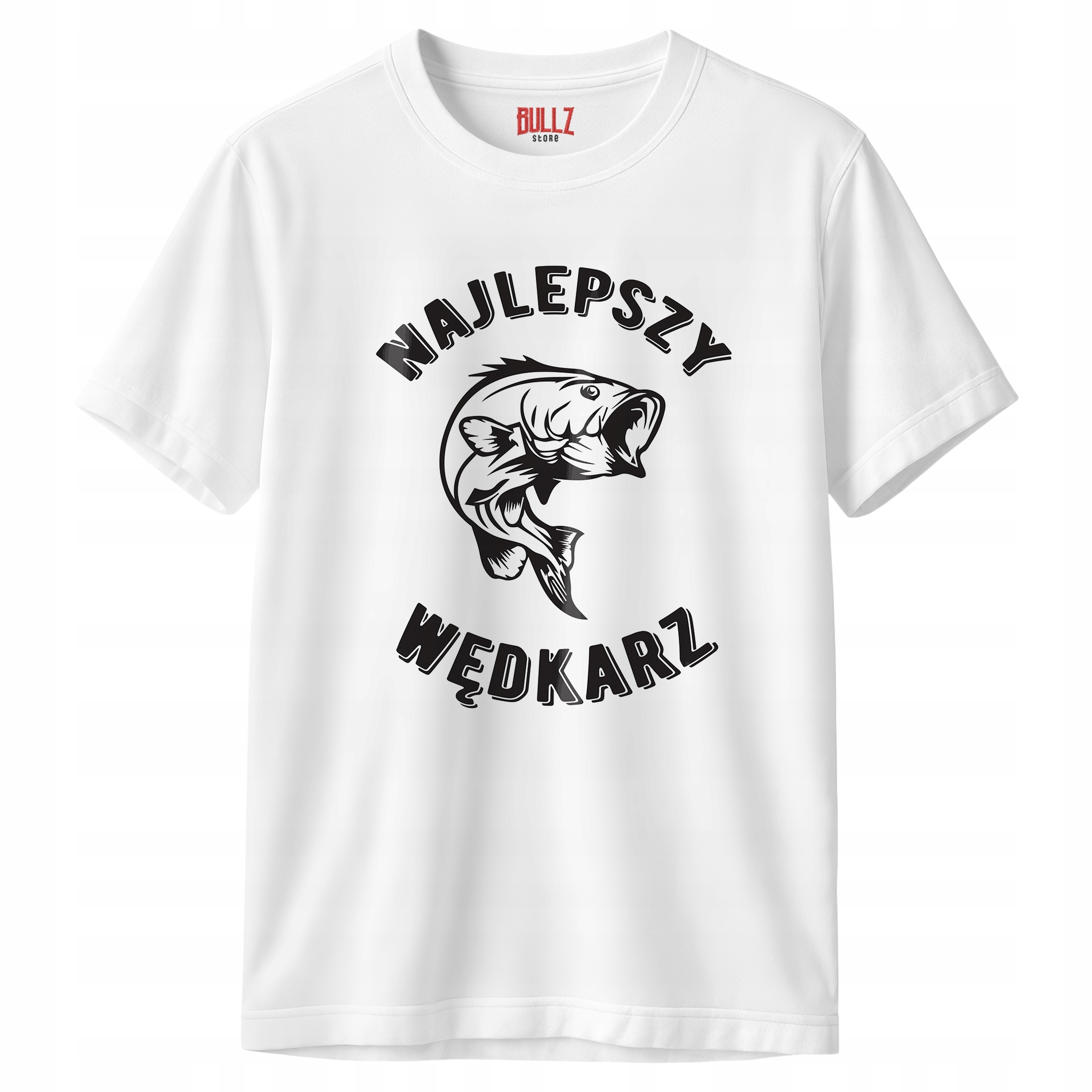 Koszulka biała męska Dla Wędkarza Wędkowanie Ryby Prezent