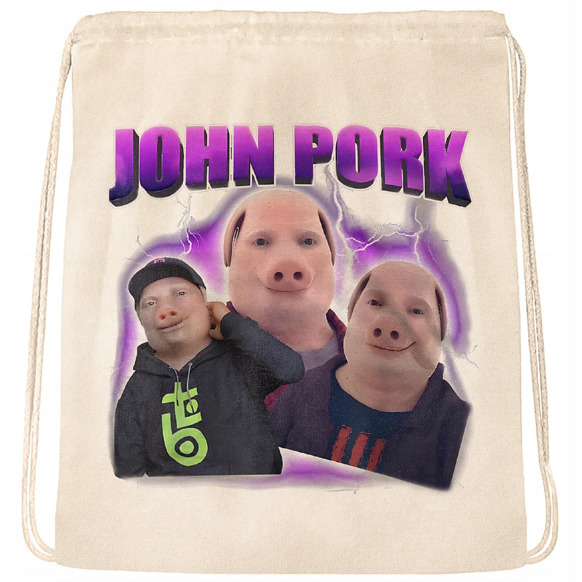 Plecak bawełniany John Pork viral tiktok brainrot mem