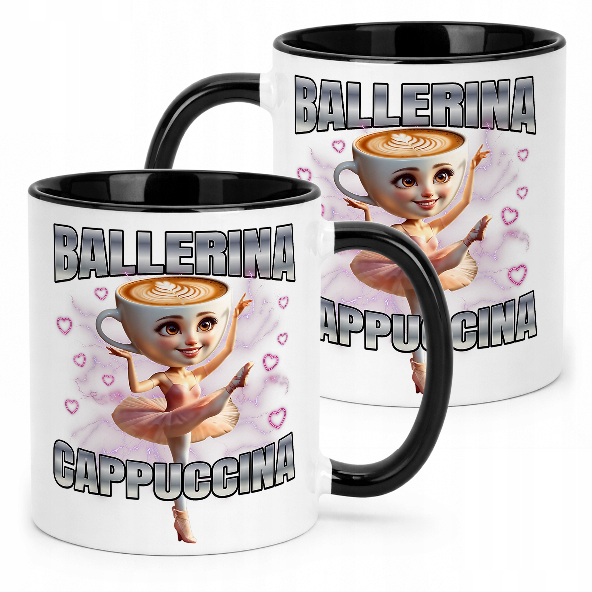 Kubek Czarny Ballerina Cappuccina viral tiktok mem