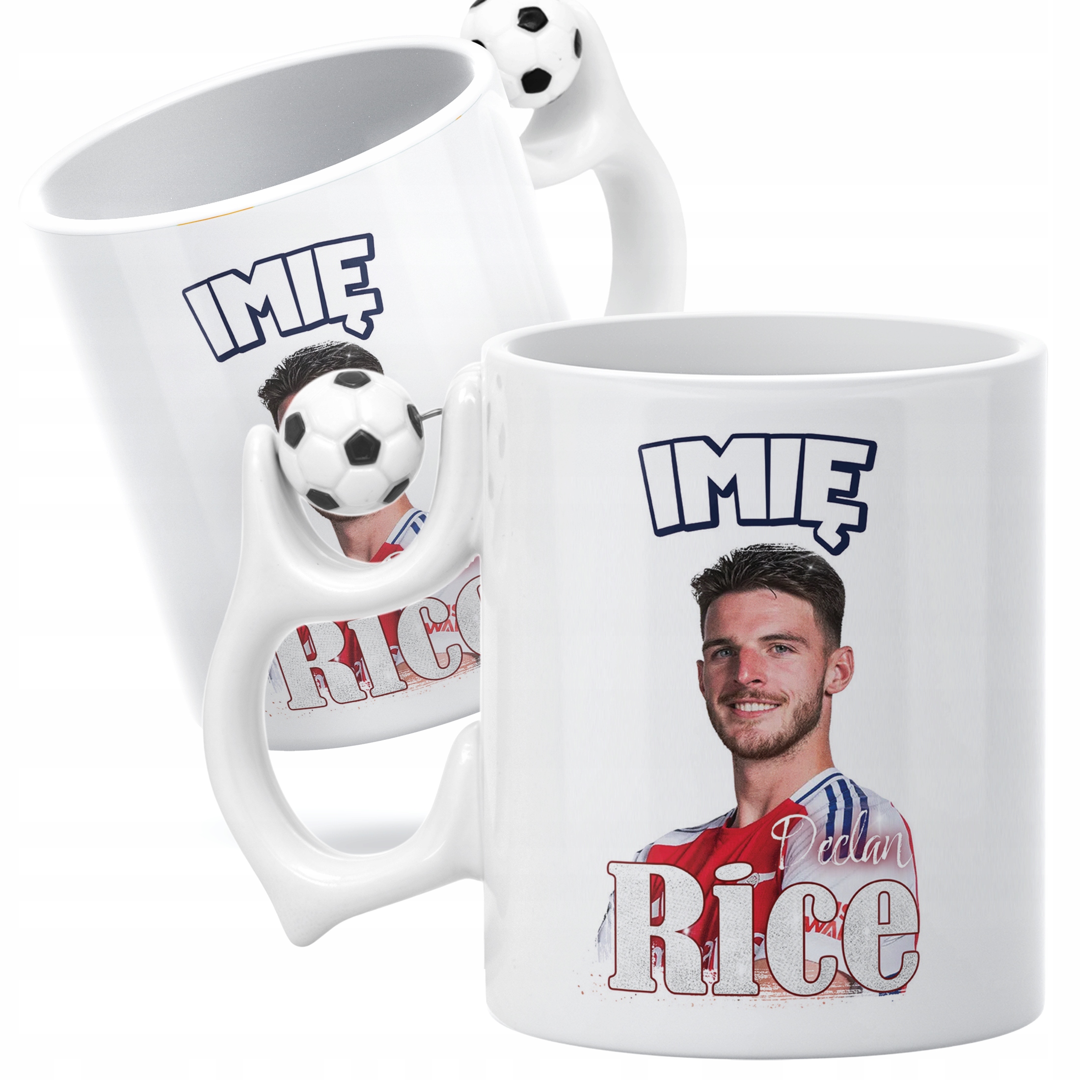 Kubek piłkarski personalizowany Declan Rice dla kibiców Arsenal