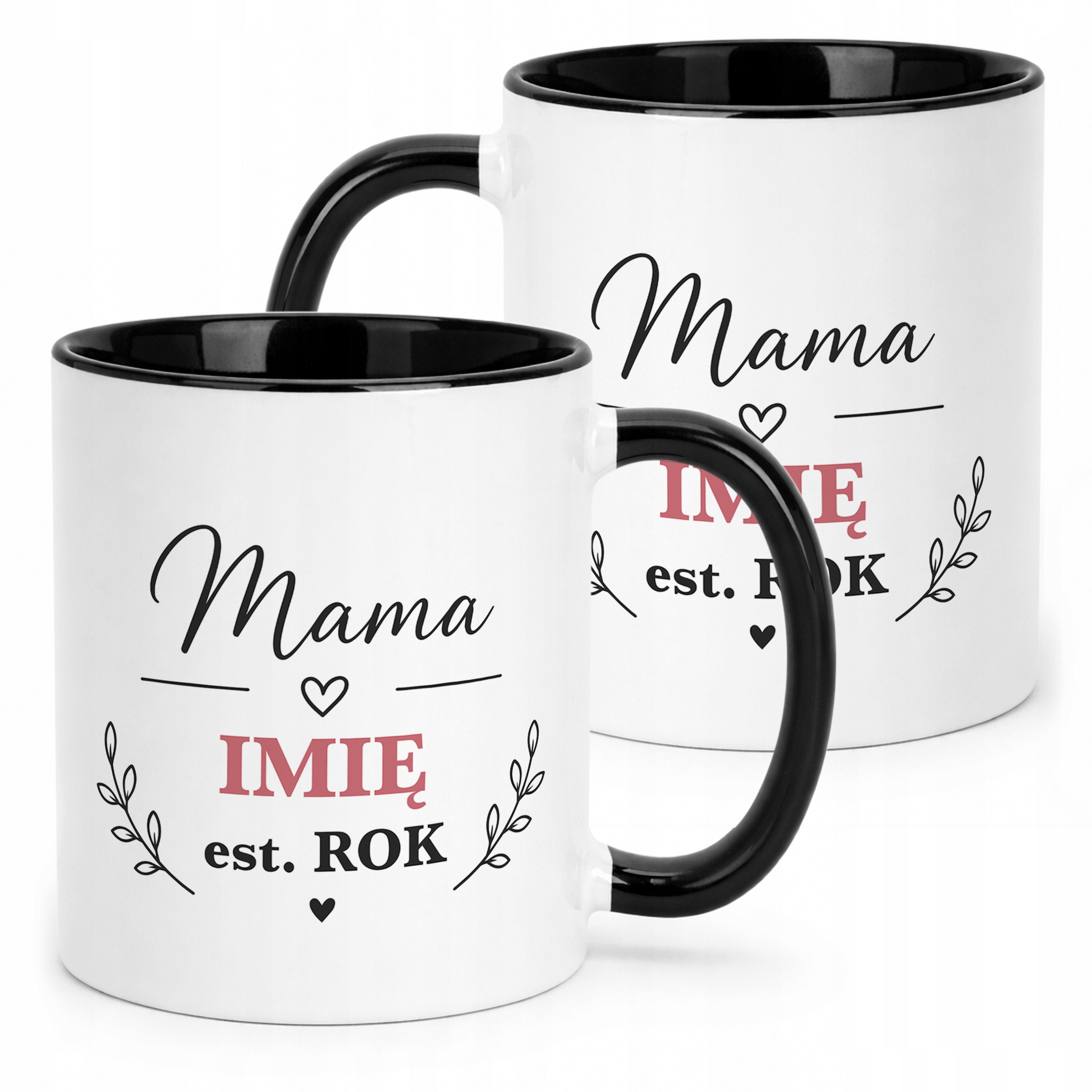 Kubek personalizowany czarny dla mamy na Dzień Matki prezent upominek