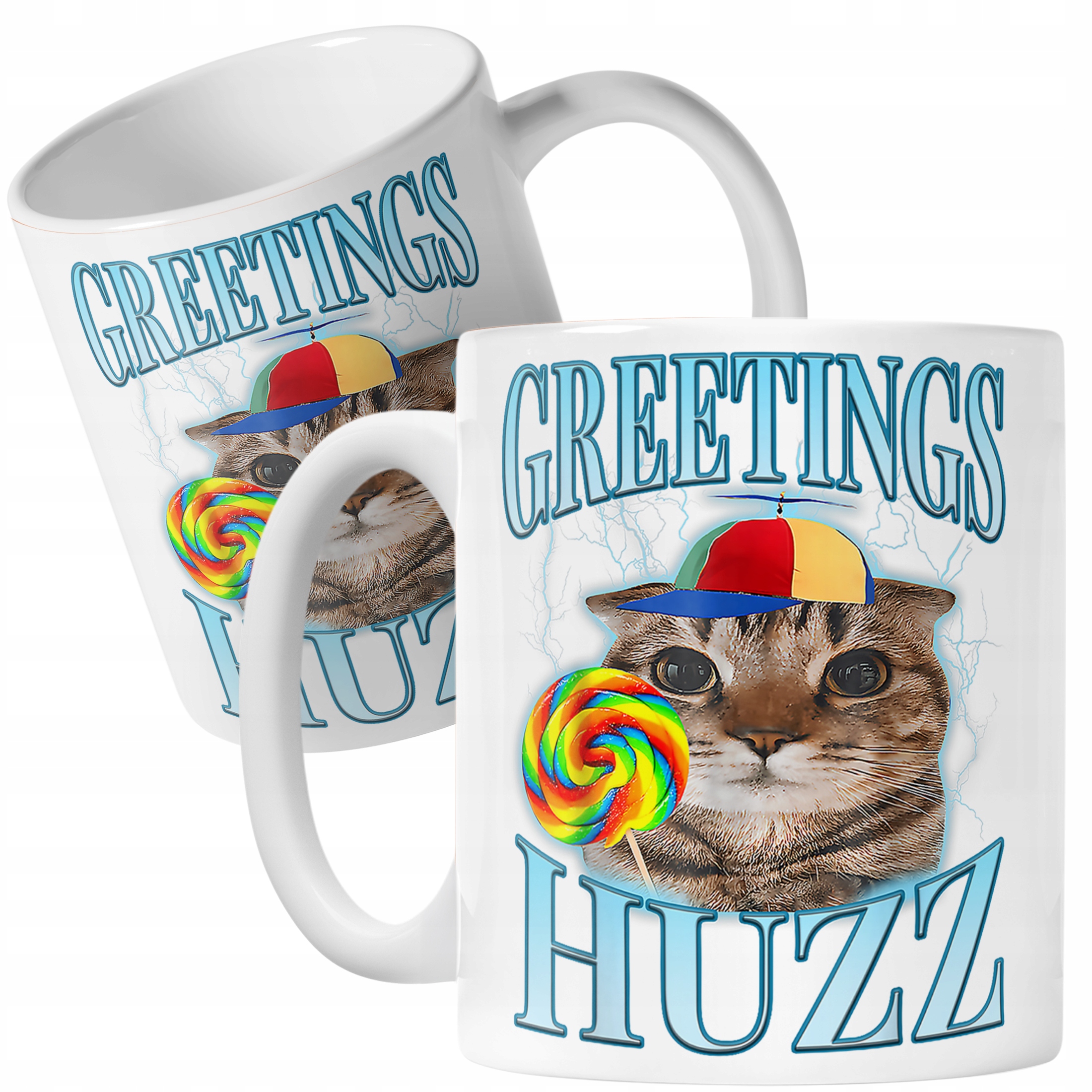 Kubek ceramiczny Greetings Huzz viral tiktok brainrot mem