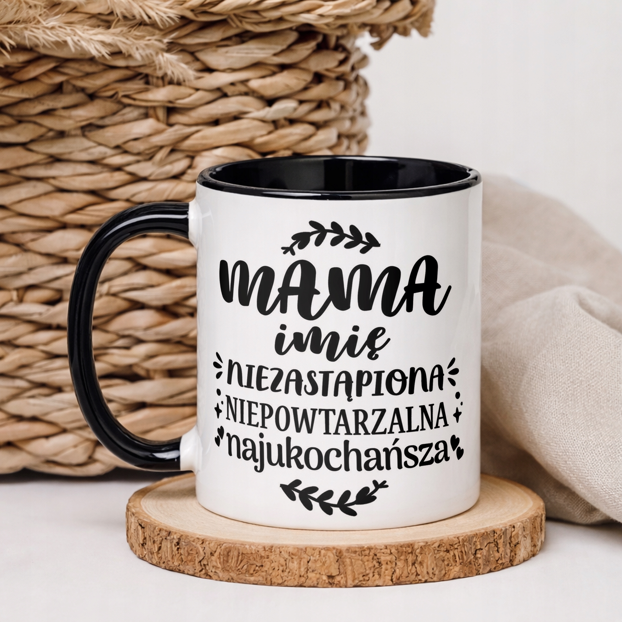 Kubek Czarny Personalizowany Dzień Matki Dla Mamy Prezent Upominek