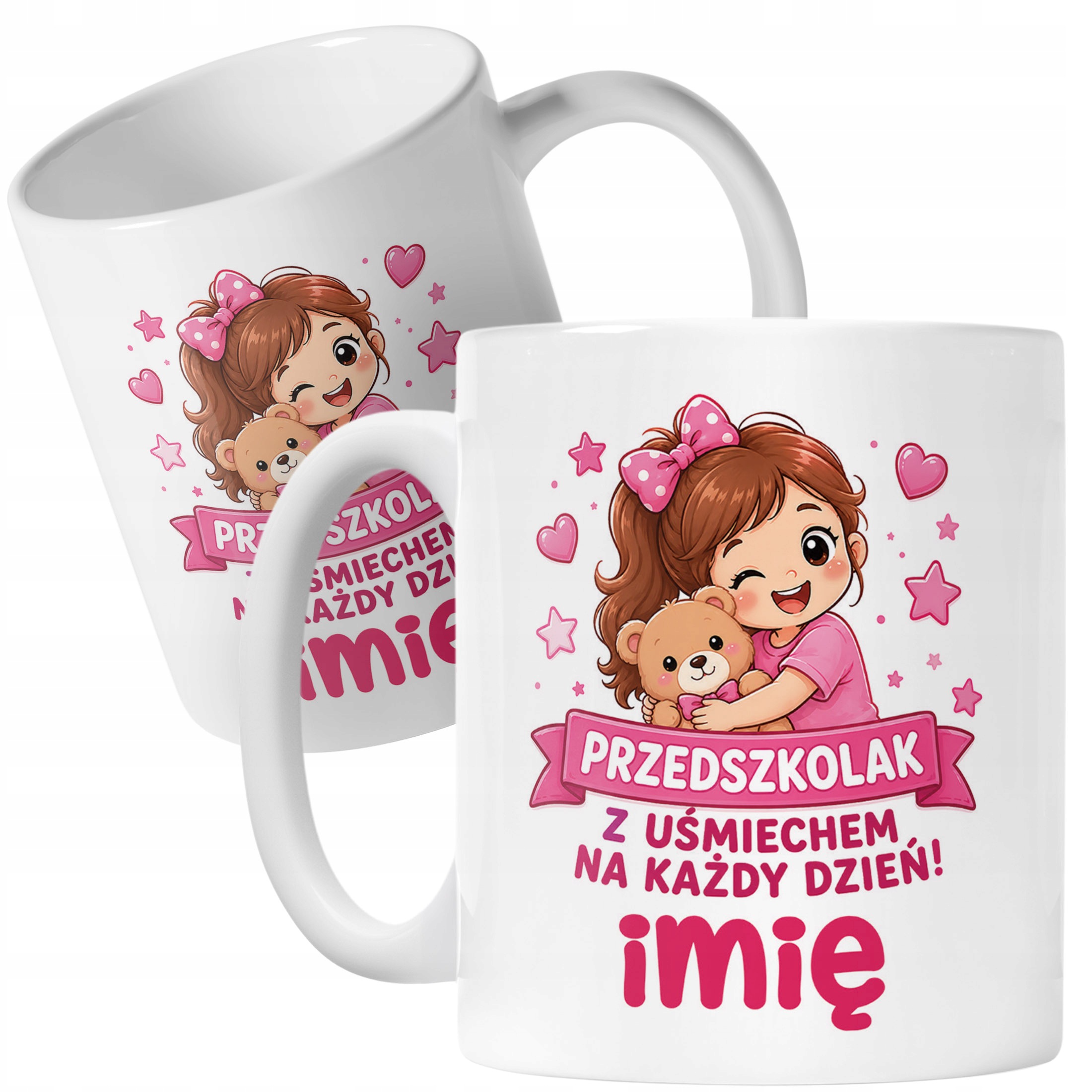 Biały Kubek z nadrukiem personalizowany Przedszkolak Szkoła Dla Dzieci