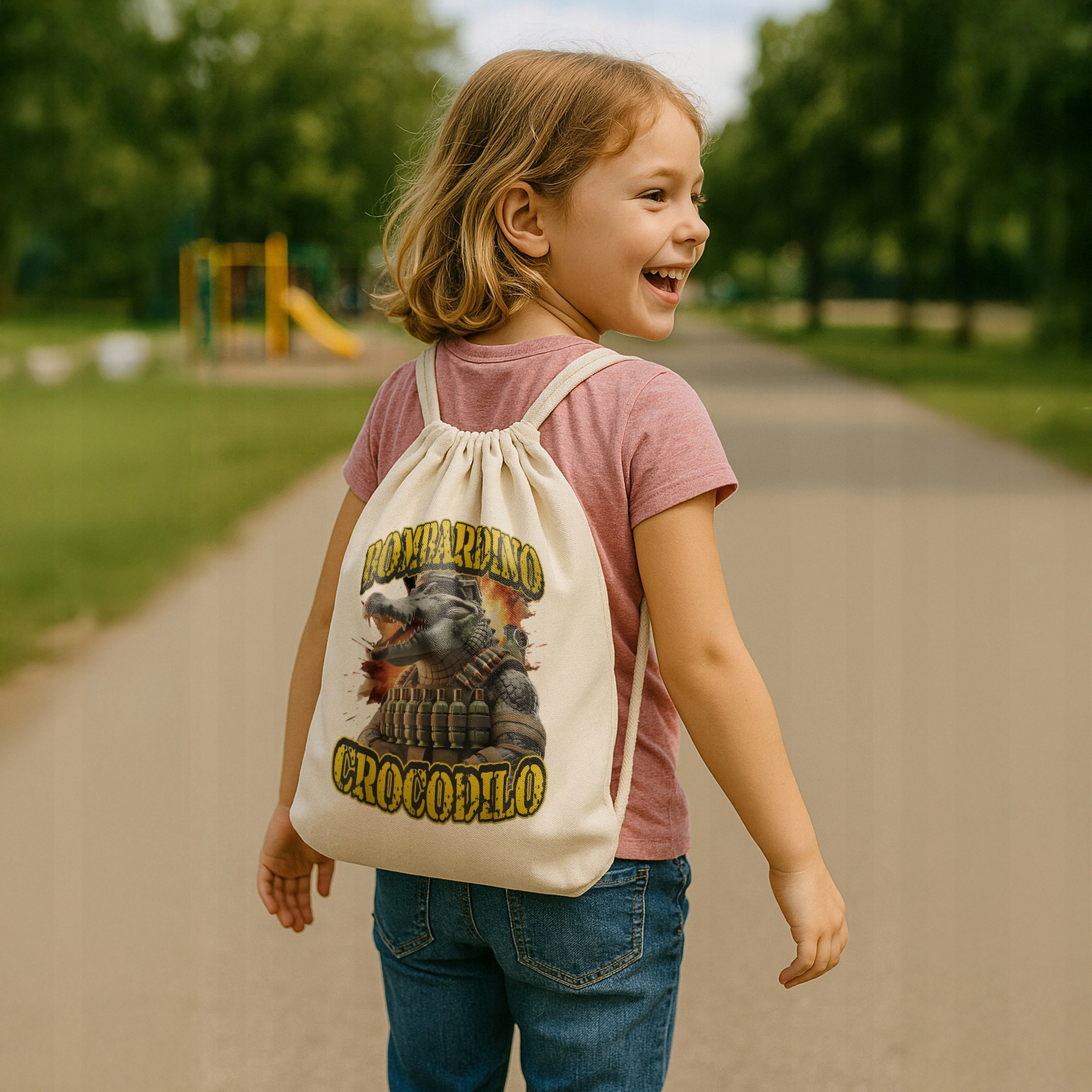 Plecak bawełniany Bombardino Crocodilo viral tiktok brainrot