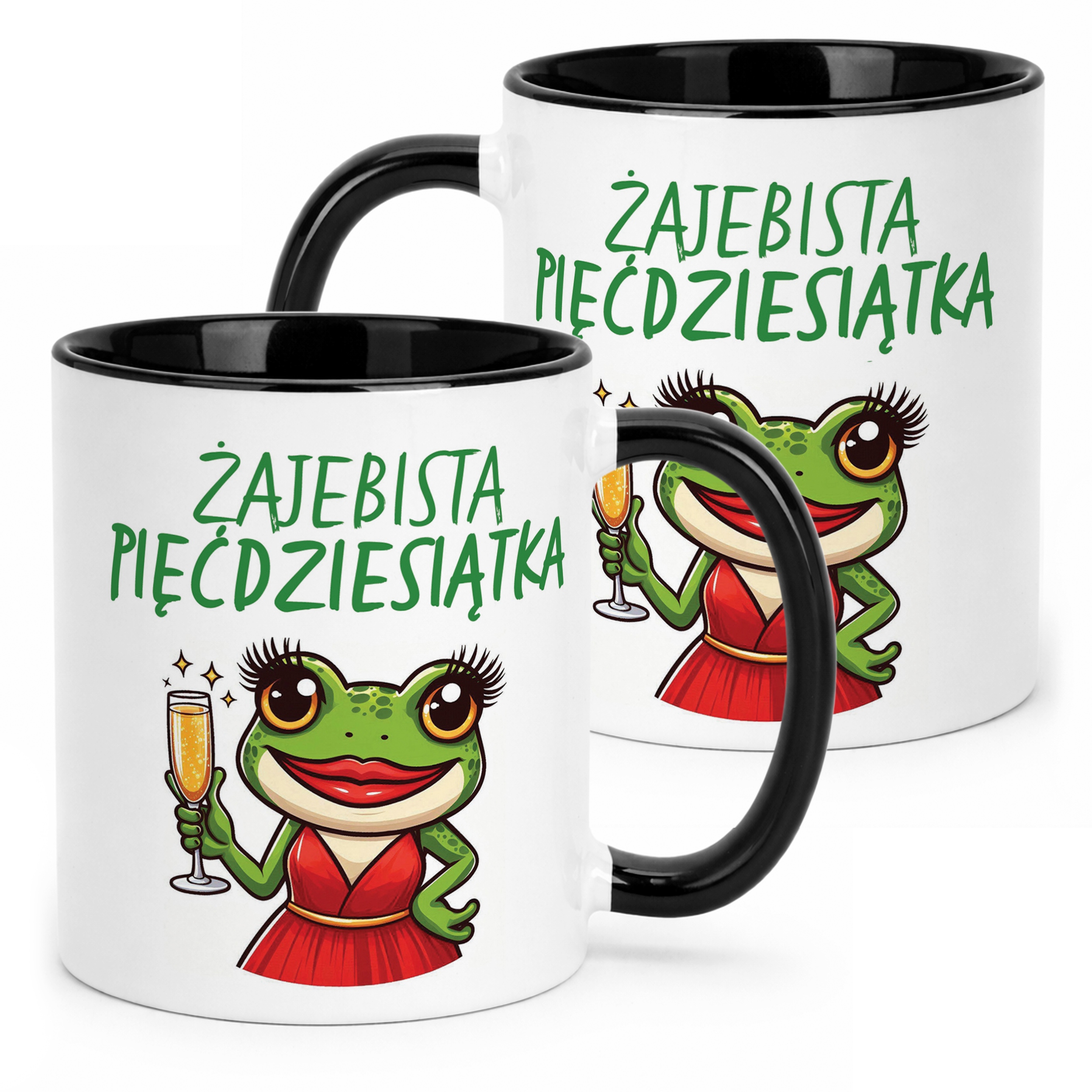 Kubek Czarny Żajebista 50 Dla Kobiety Na Urodziny Prezent
