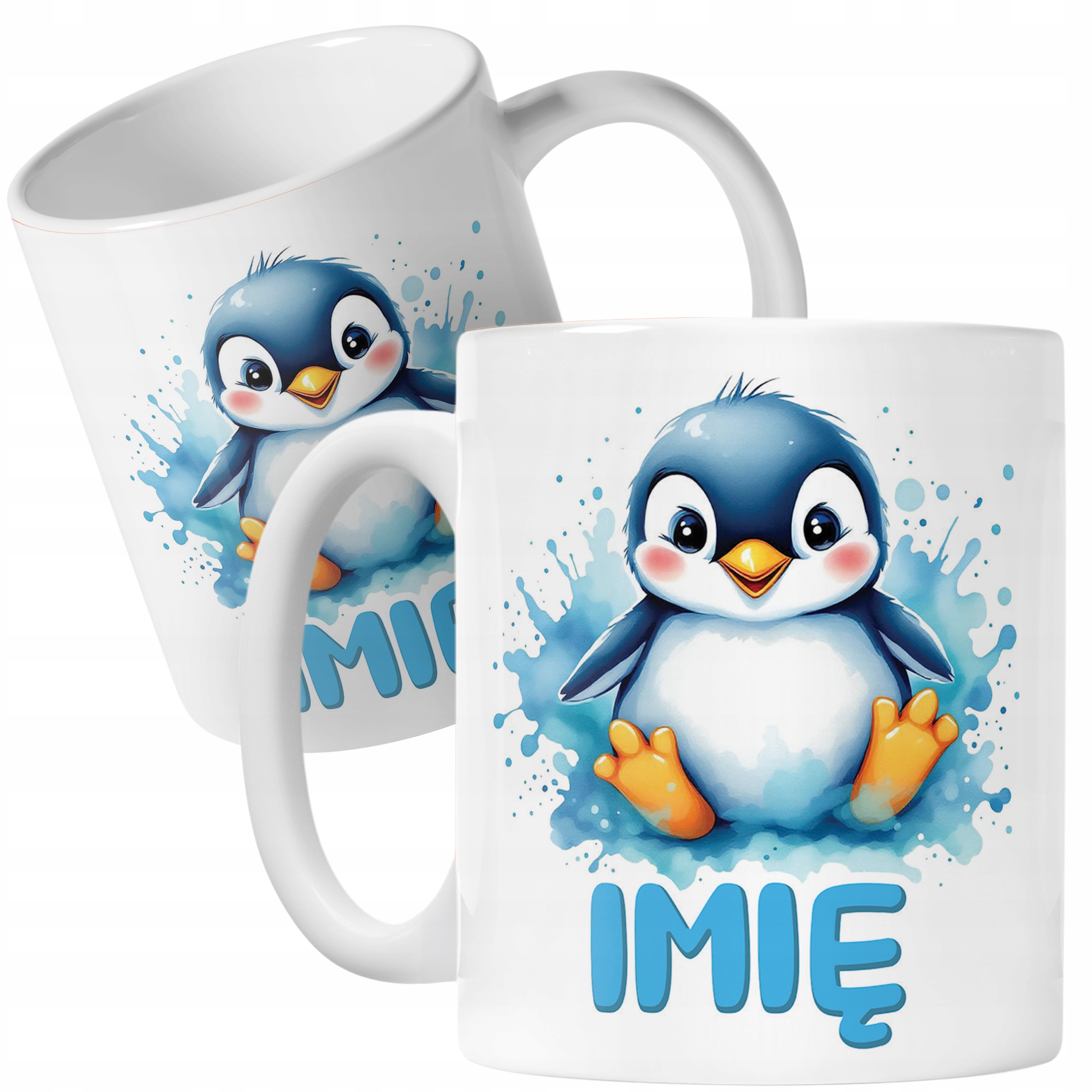 Kubek ceramiczny personalizowany Pingwin Zwierzak Słodki Dla Dzieci