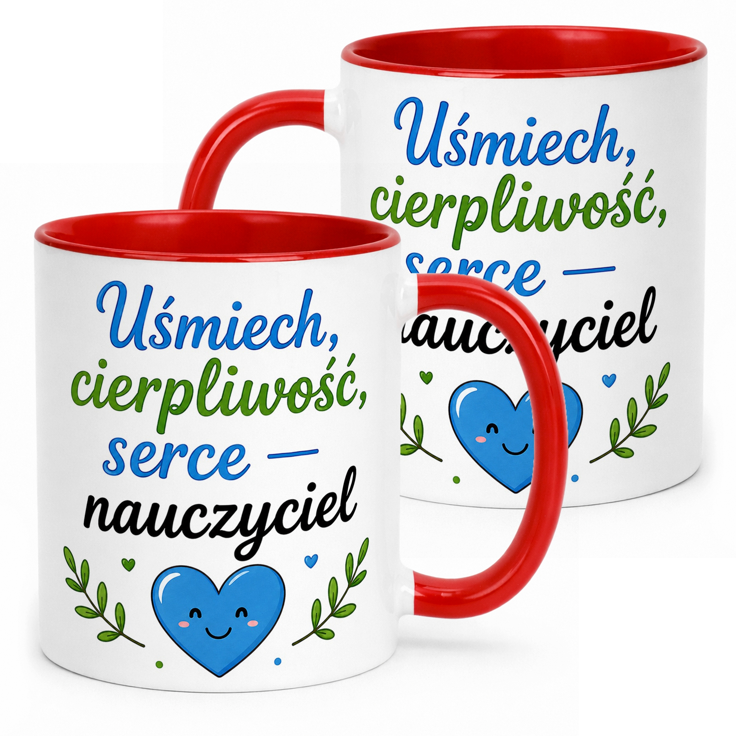 Kubek Czerwony Dzień Nauczyciela Dla Nauczyciela Prezent Upominek