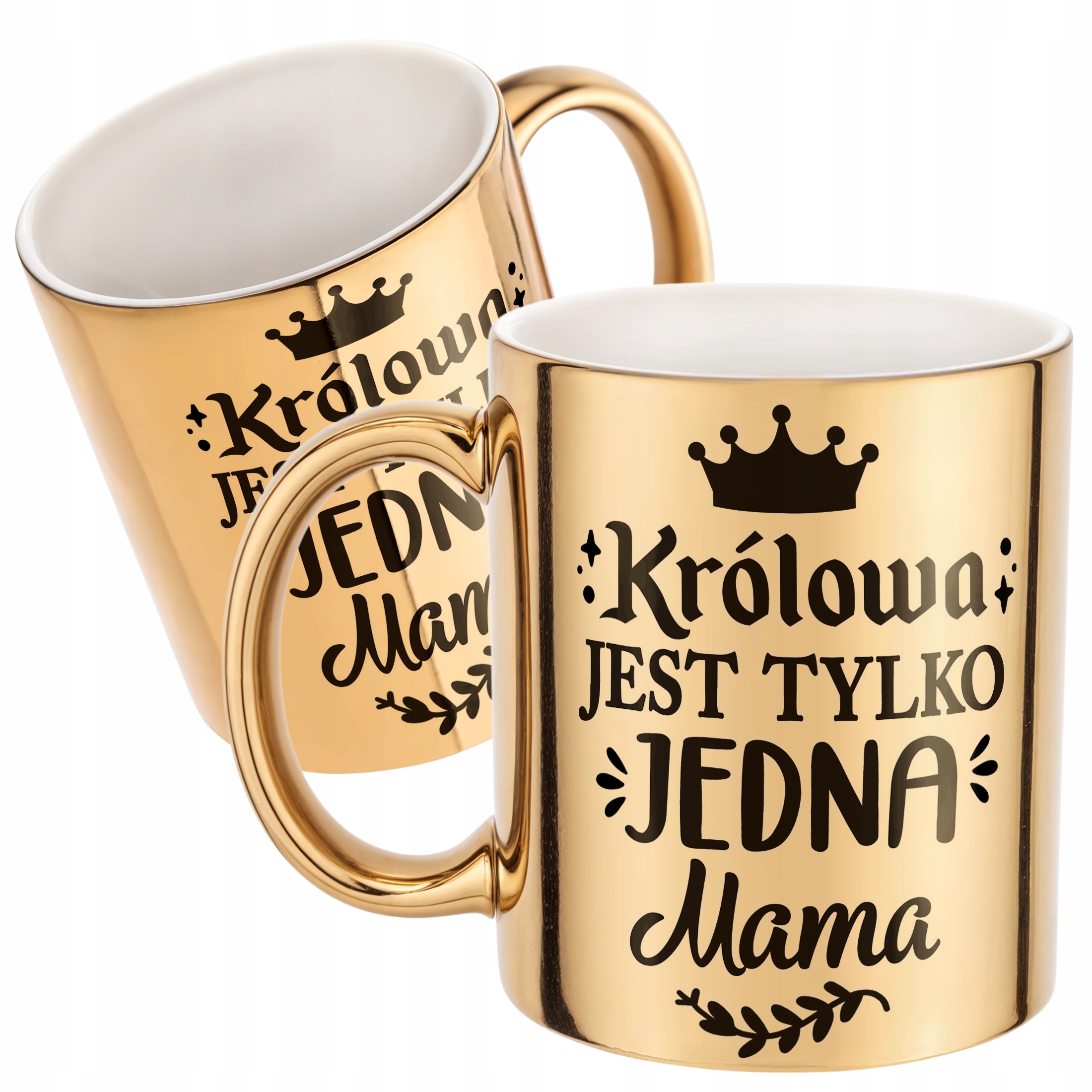 Złoty Kubek ceramiczny Dzień Matki Dla Mamy Królowa Jest Tylko Jedna