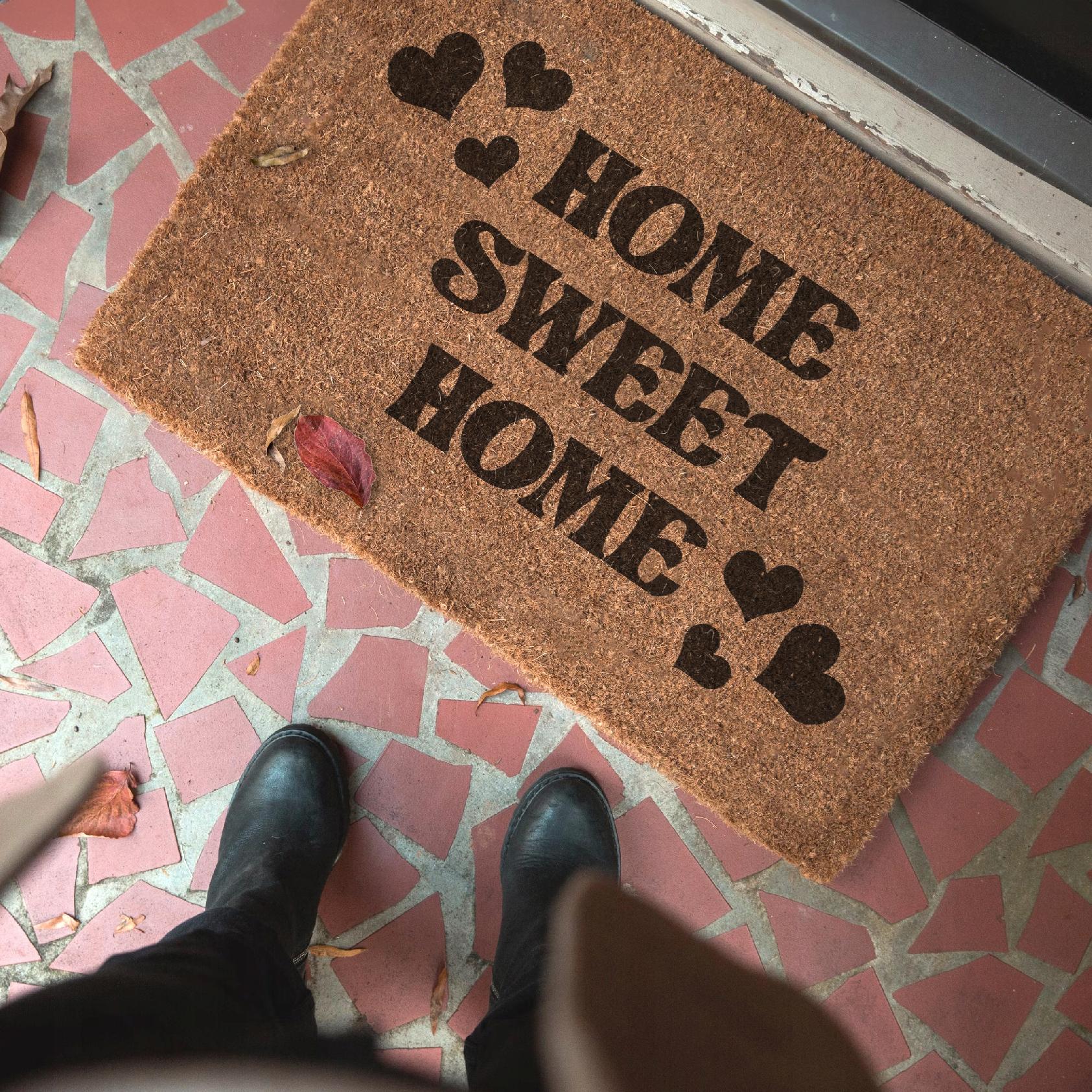 Wycieraczka HOME SWEET HOME Dom Na Prezent pod drzwi prezent kokosowa 60×40