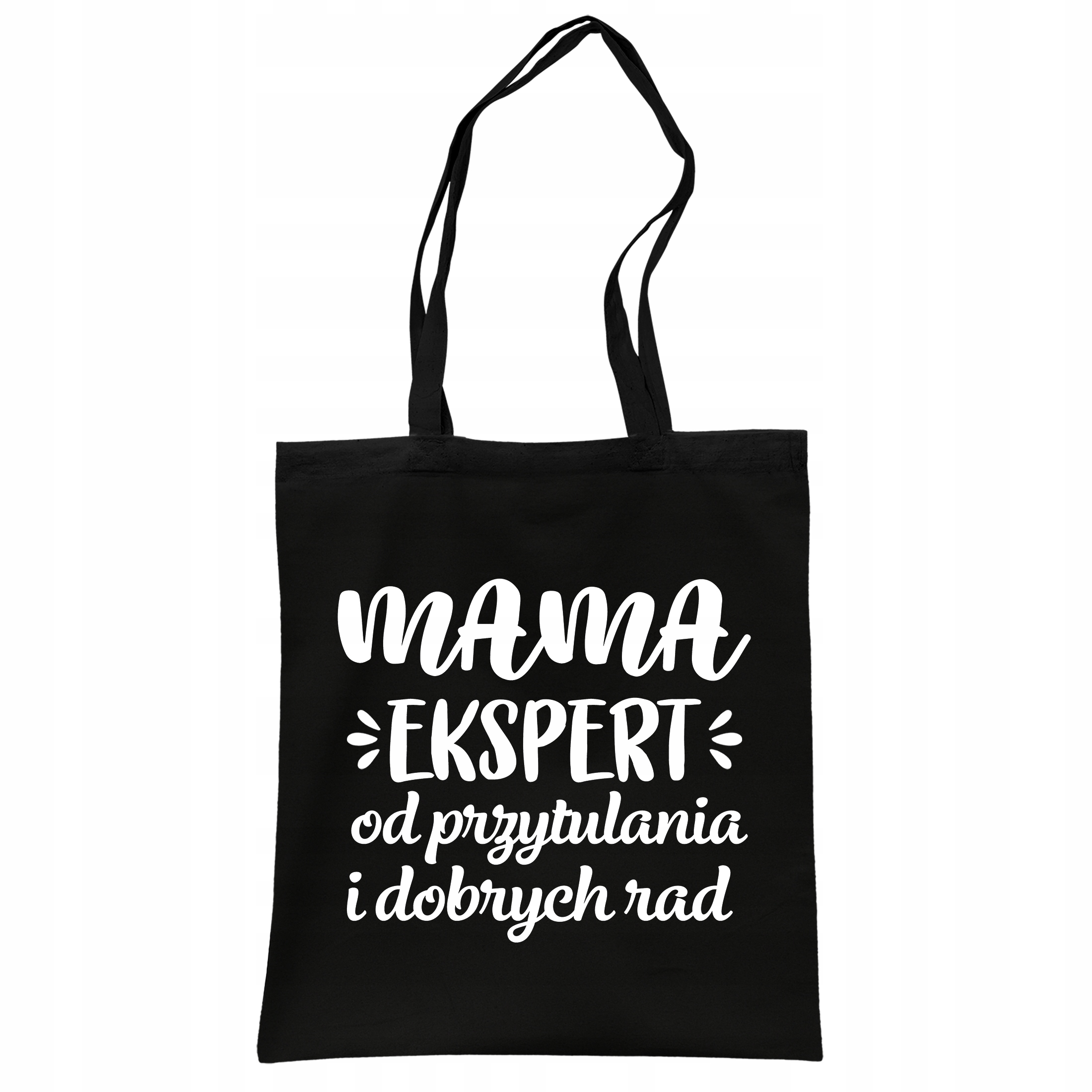 Torba bawełniana czarna na zakupy Dzień Matki Dla Mamy Prezent
