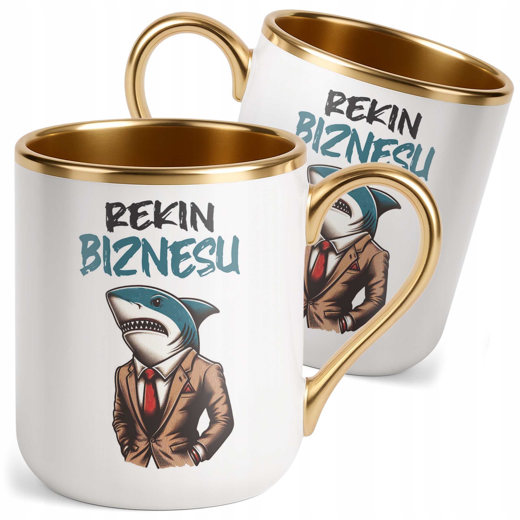 Kubek Premium Złoty Dla Rekina Biznesu Zabawny Prezent Upominek