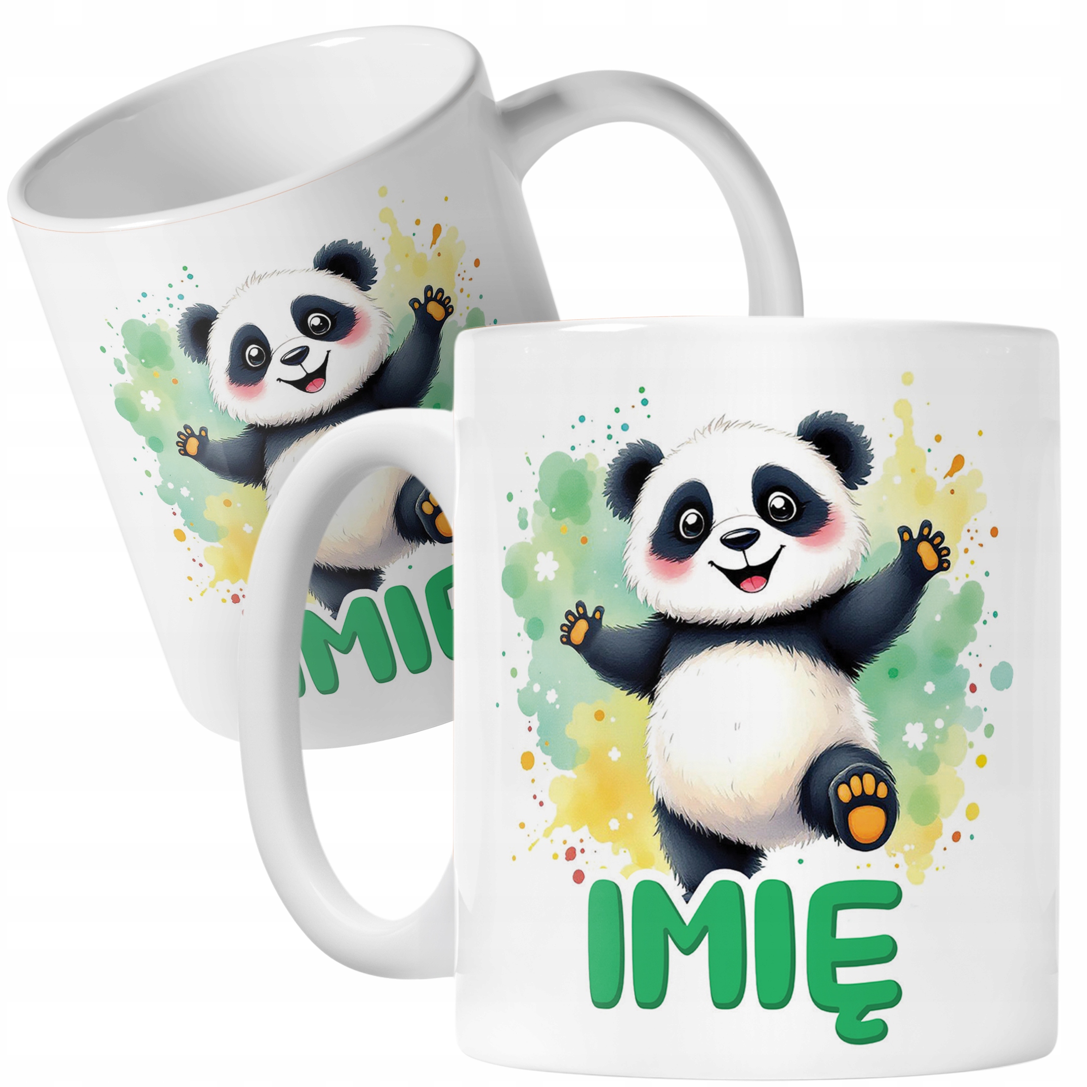 Kubek ceramiczny personalizowany Panda Zwierzak Słodki Dla Dzieci