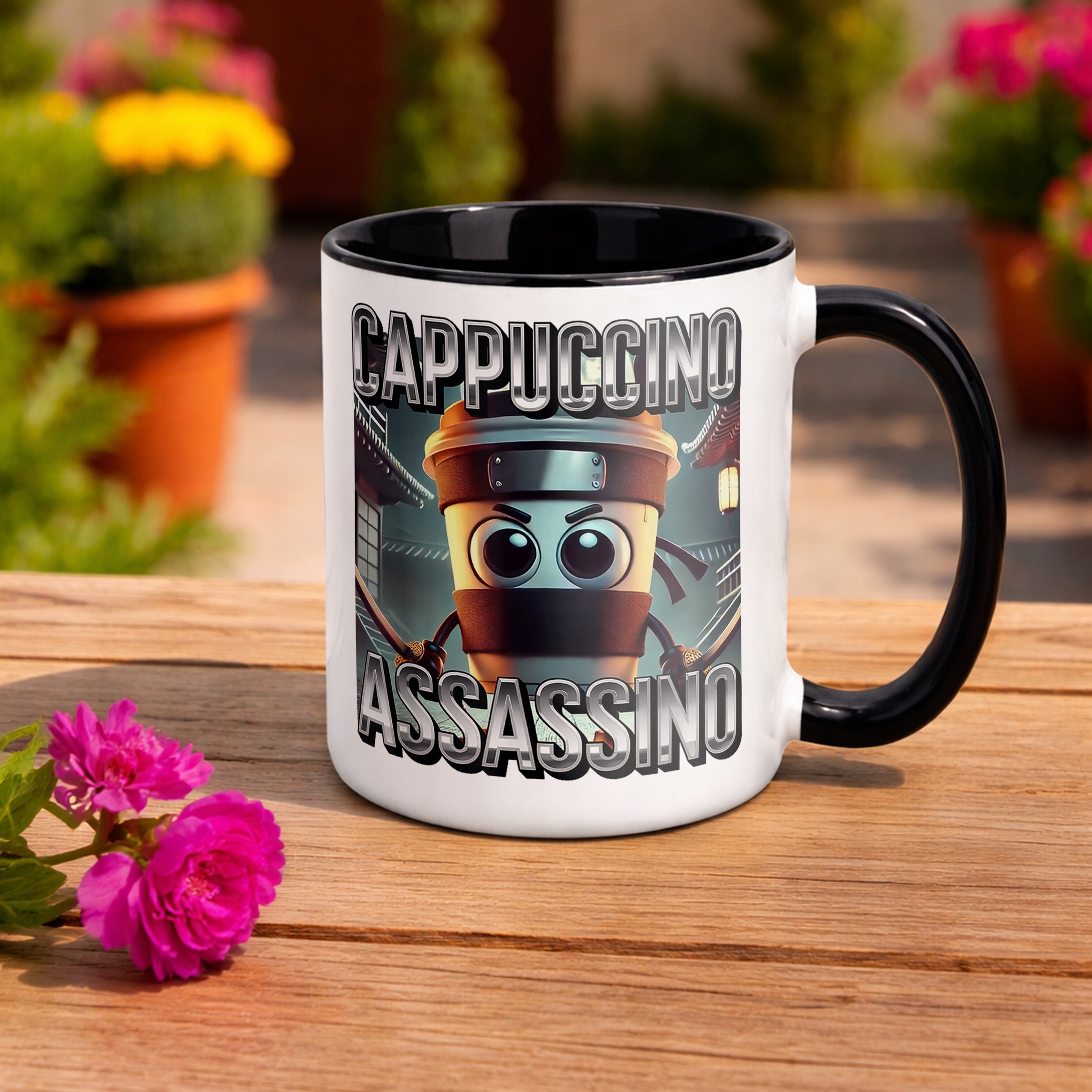 Kubek Czarny Cappuccino Assassino viral tiktok brainrot