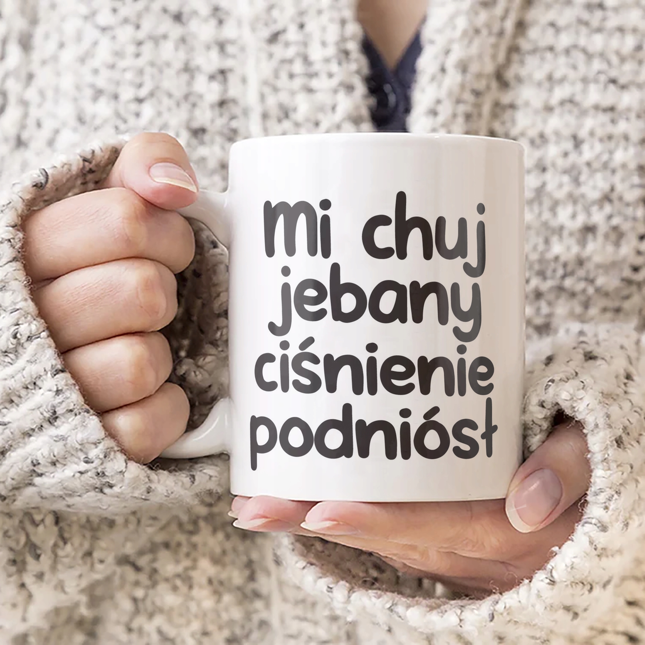 Kubek ceramiczny Mi Ch*j Jeb**y Ciśnienie Podniósł Zabawny Prezent