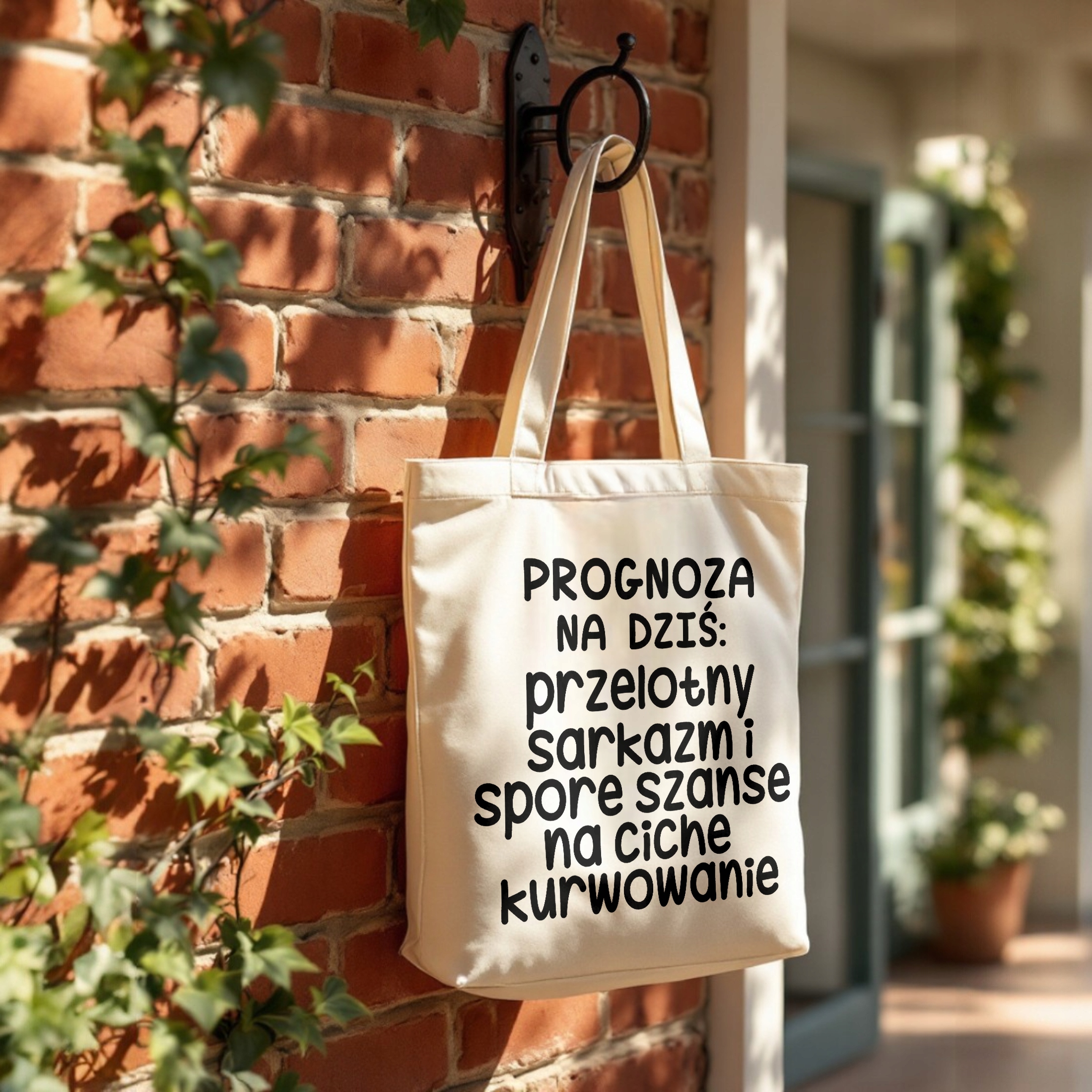 Torba bawełniana premium Progonoza Pogody Na Dziś Zabawny Prezent