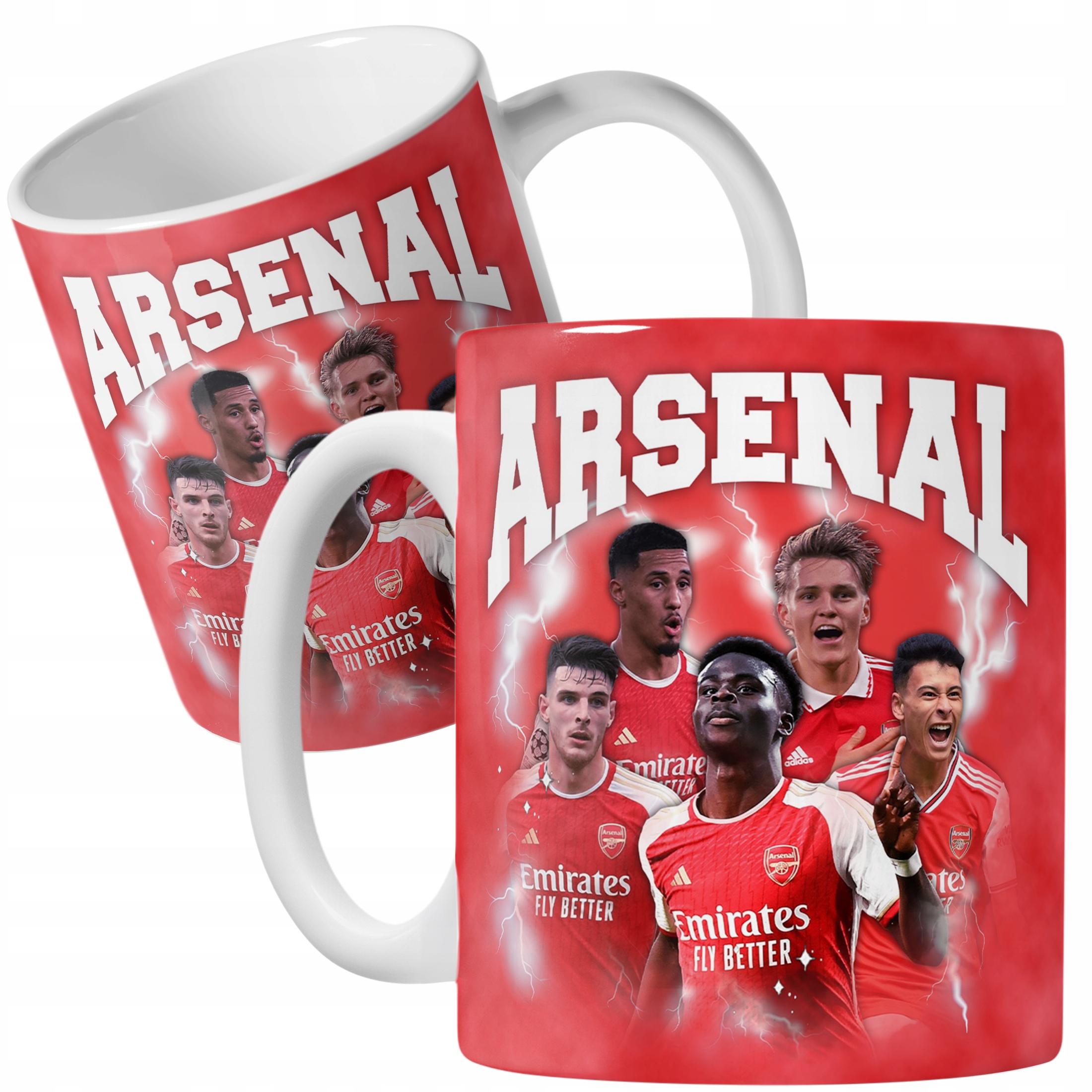 Zestaw Kubek + Plecak Arsenal Saka Odegaard Rice Saliba