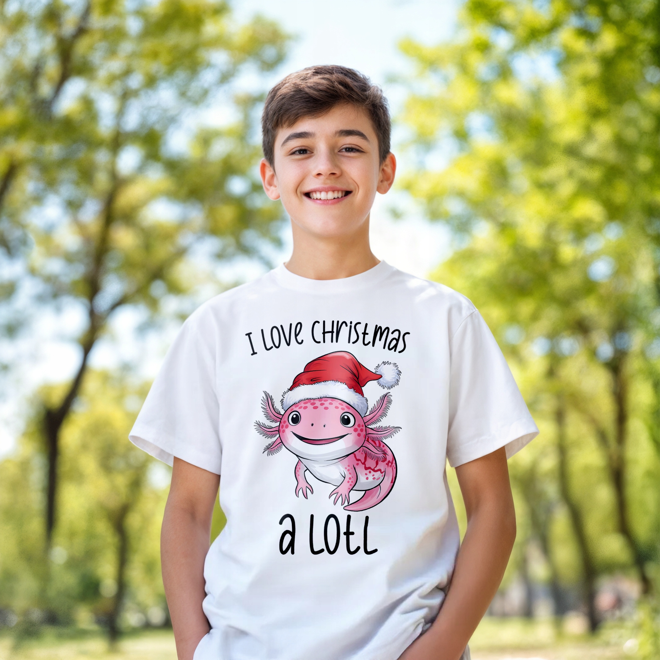 Podkoszulek dziecięcy biały Aksolotl Axolotl Różowy Płaz HIT