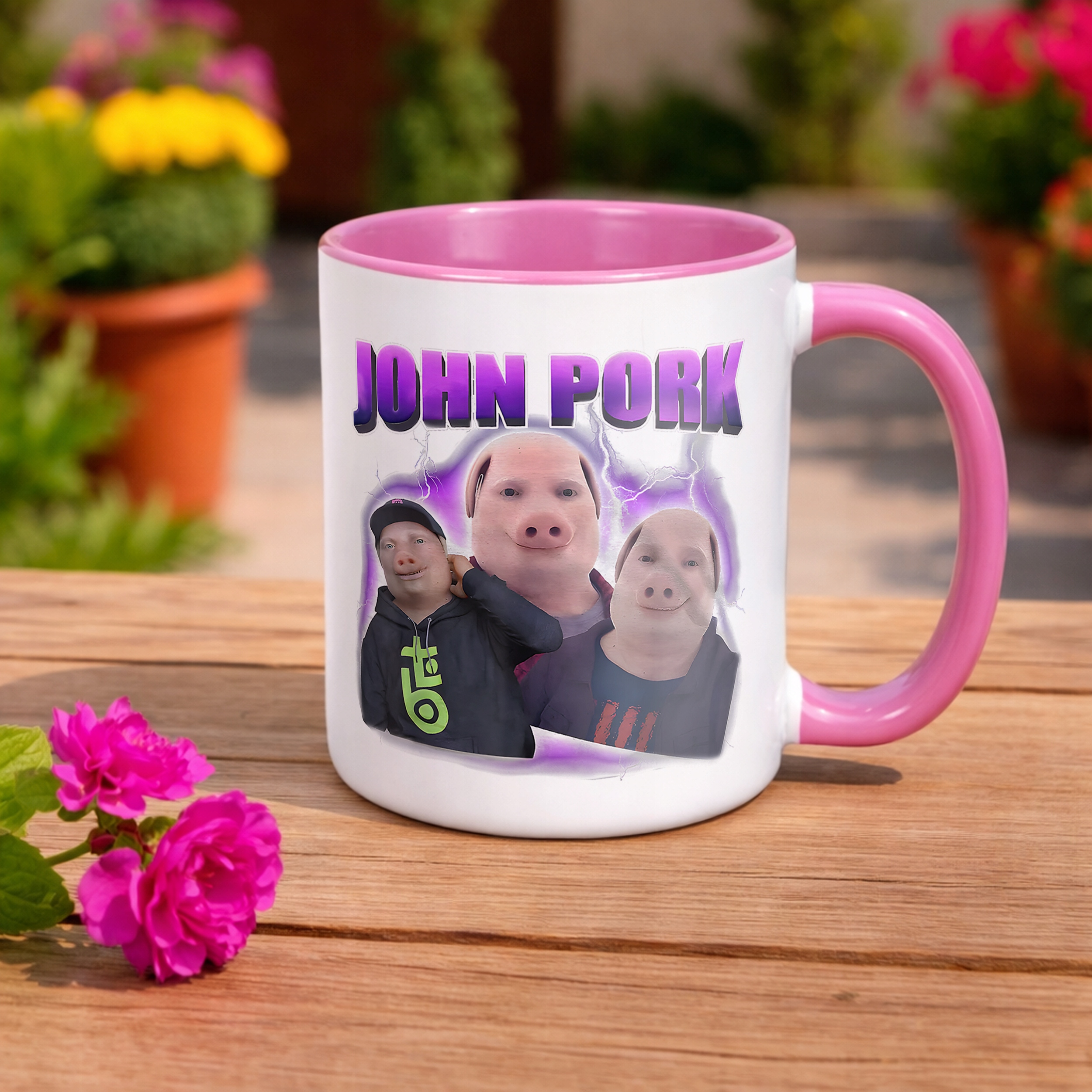 Kubek Różowy John Pork viral tiktok brainrot mem