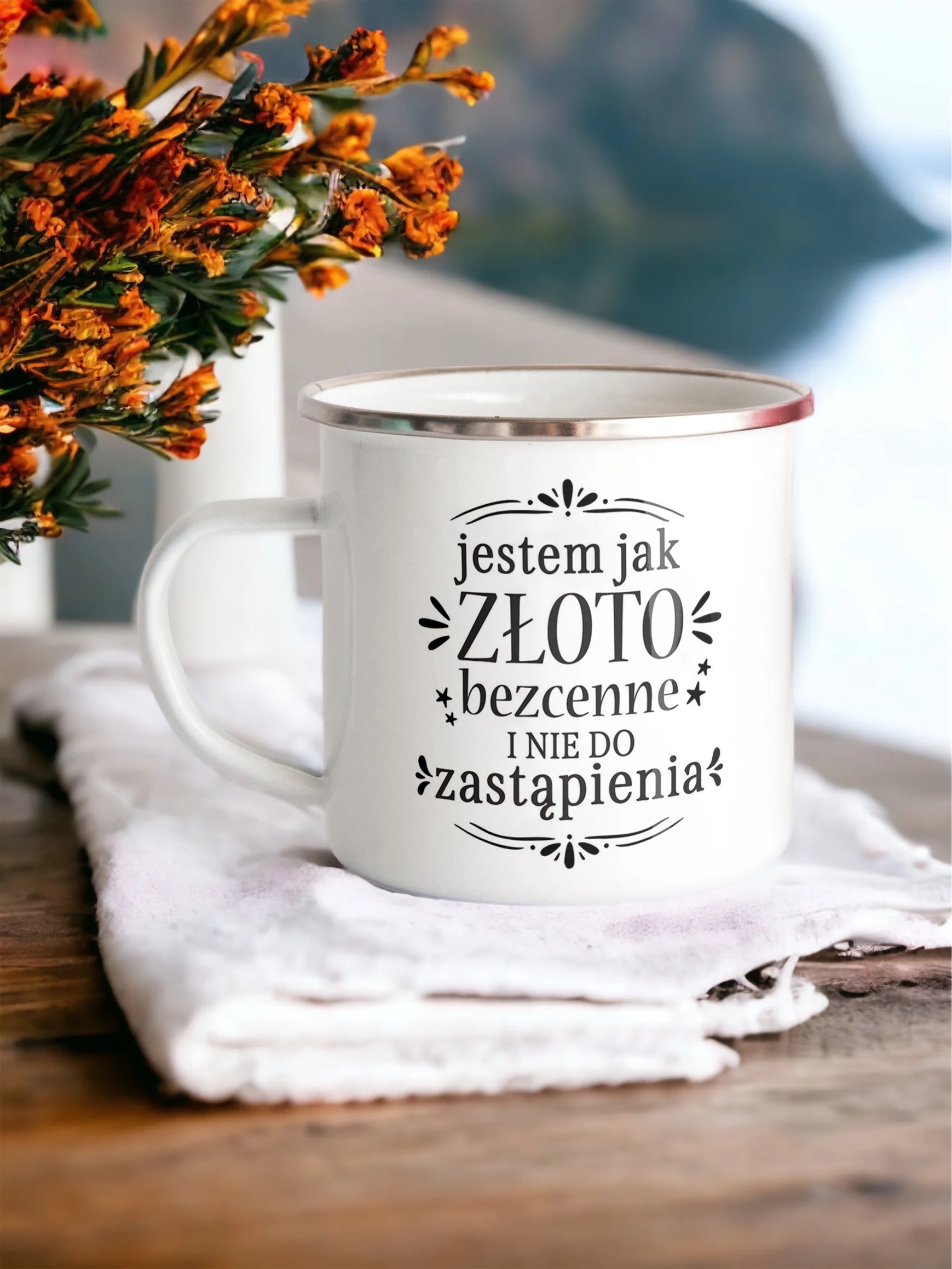Emaliowany Kubek Garnuszek Dzień Kobiet Dla Kobiety Prezent Upominek