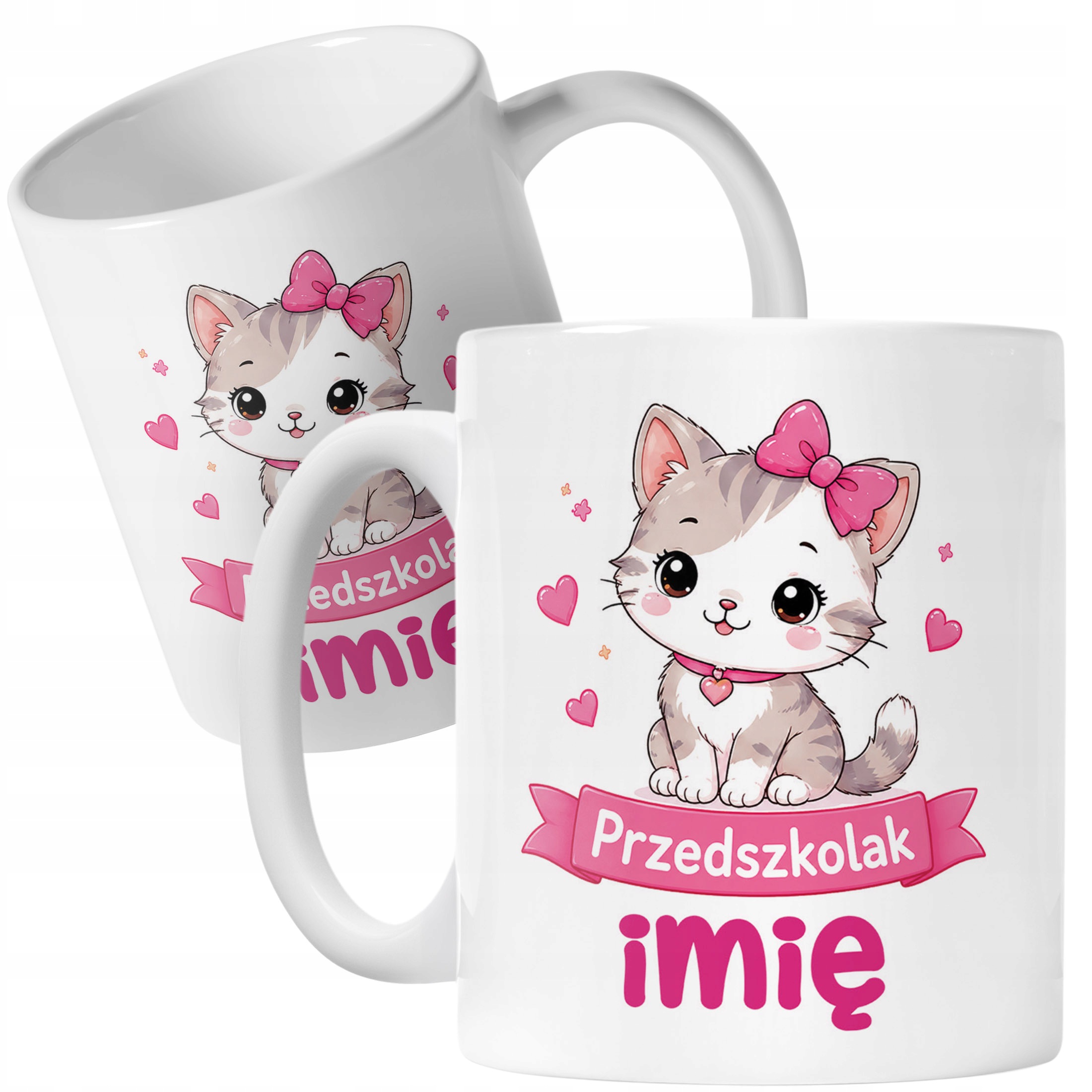 Biały Kubek z nadrukiem personalizowany Przedszkolak Szkoła Dla Dzieci