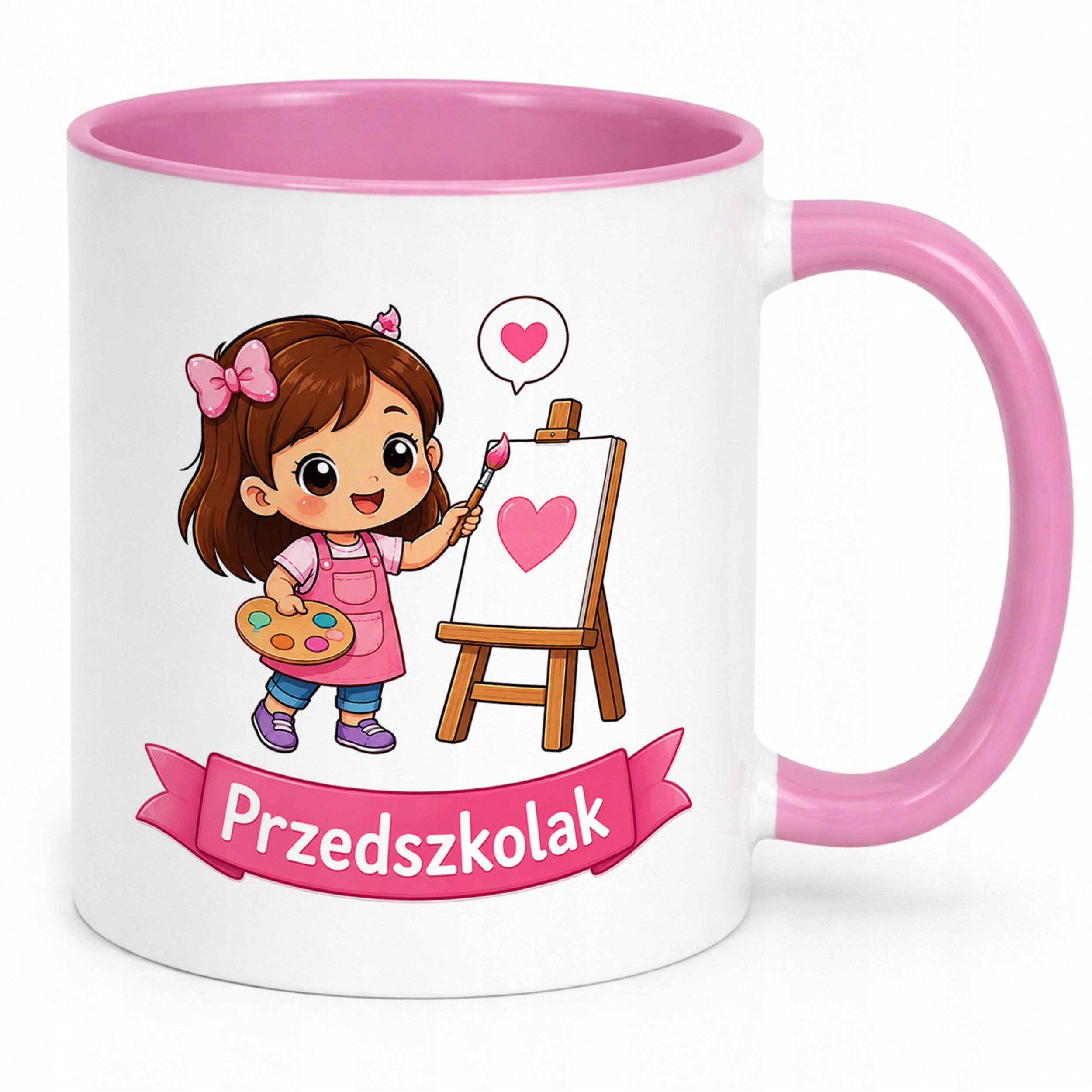 Zestaw Plecak Worek Kubek Różowy Z Nadrukiem Przedszkolak Dla Dzieci