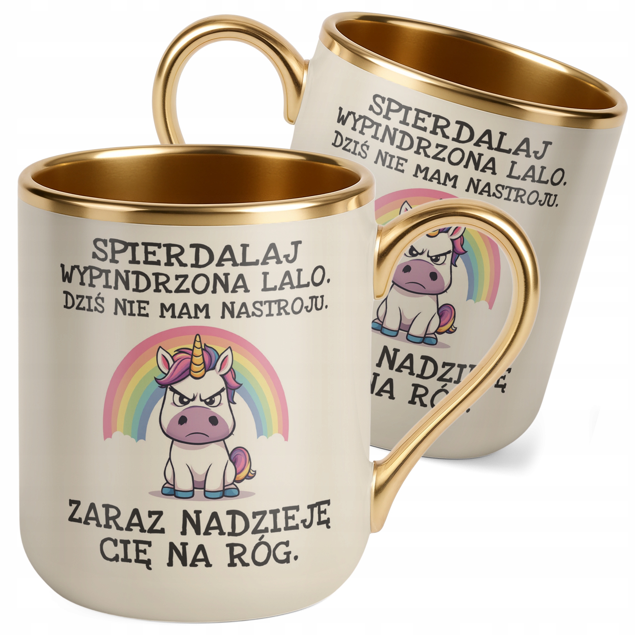 Kubek Premium Złoty Ecru Spier*** Wypindrzona Lalo Zabawny Prezent