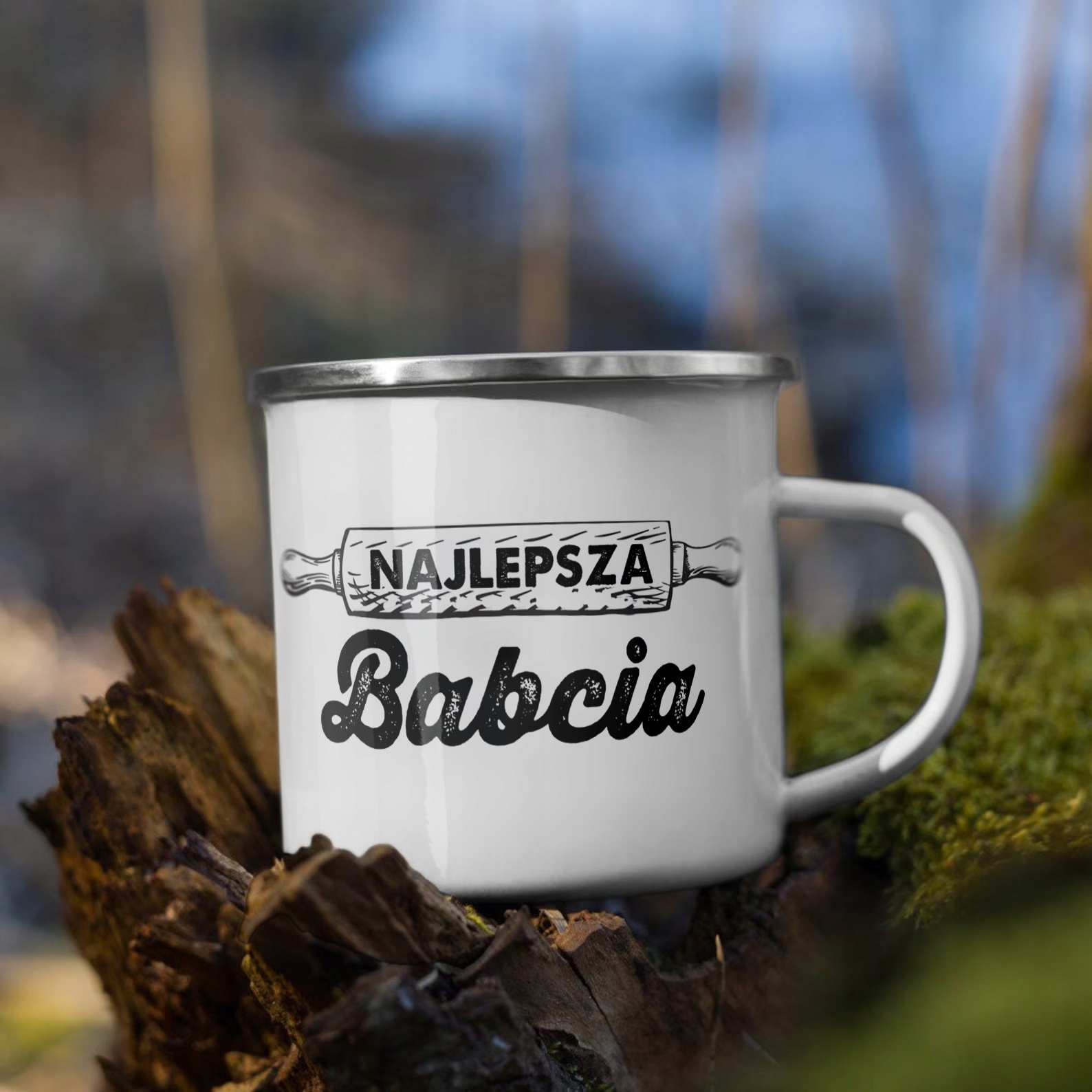 Emaliowany Kubek Garnuszek 300 ml Dzień Babci Prezent Najlepsza Babcia
