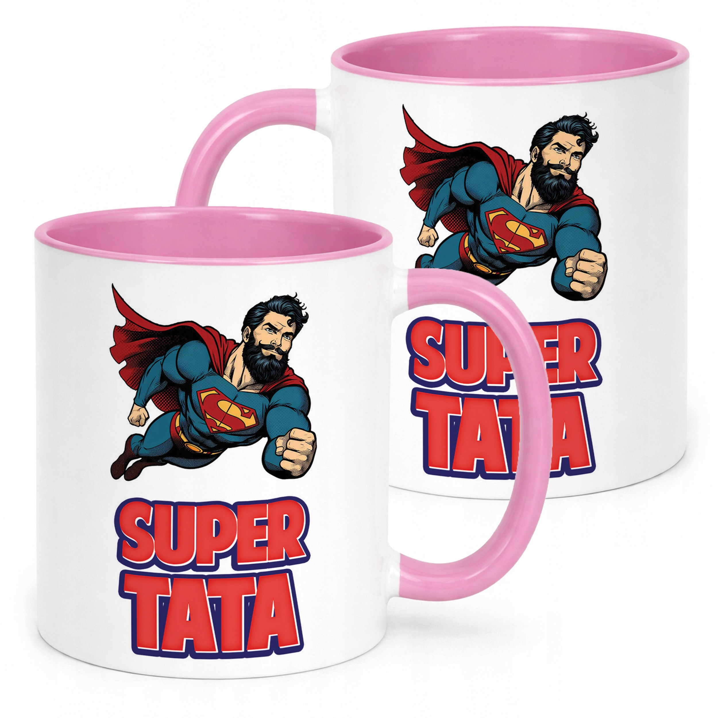 Kubek Różowy Dzień Ojca Dla Taty Super Tata Prezent