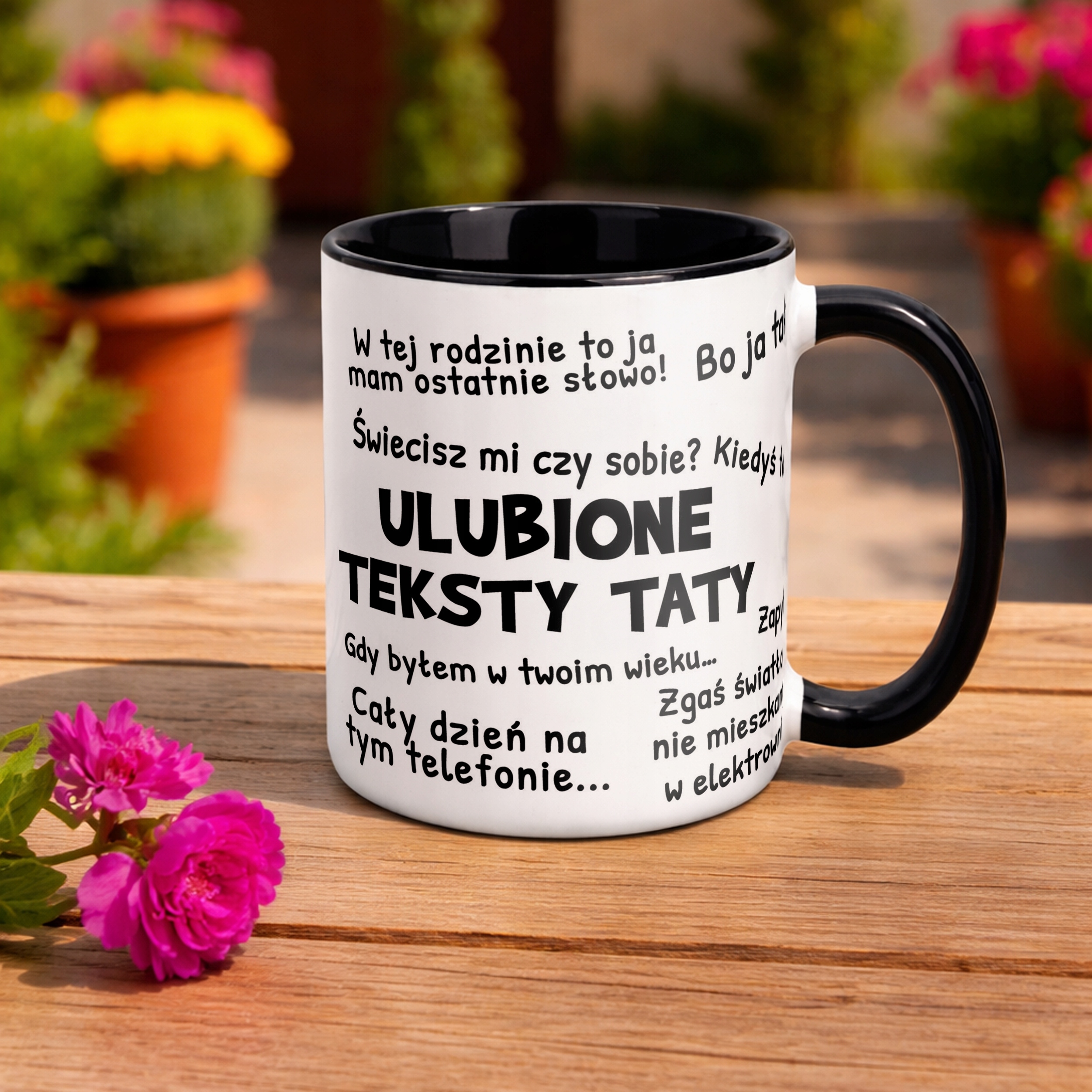 Kubek Czarny Dzień Ojca Dla Taty Ulubione Teksty Taty Prezent