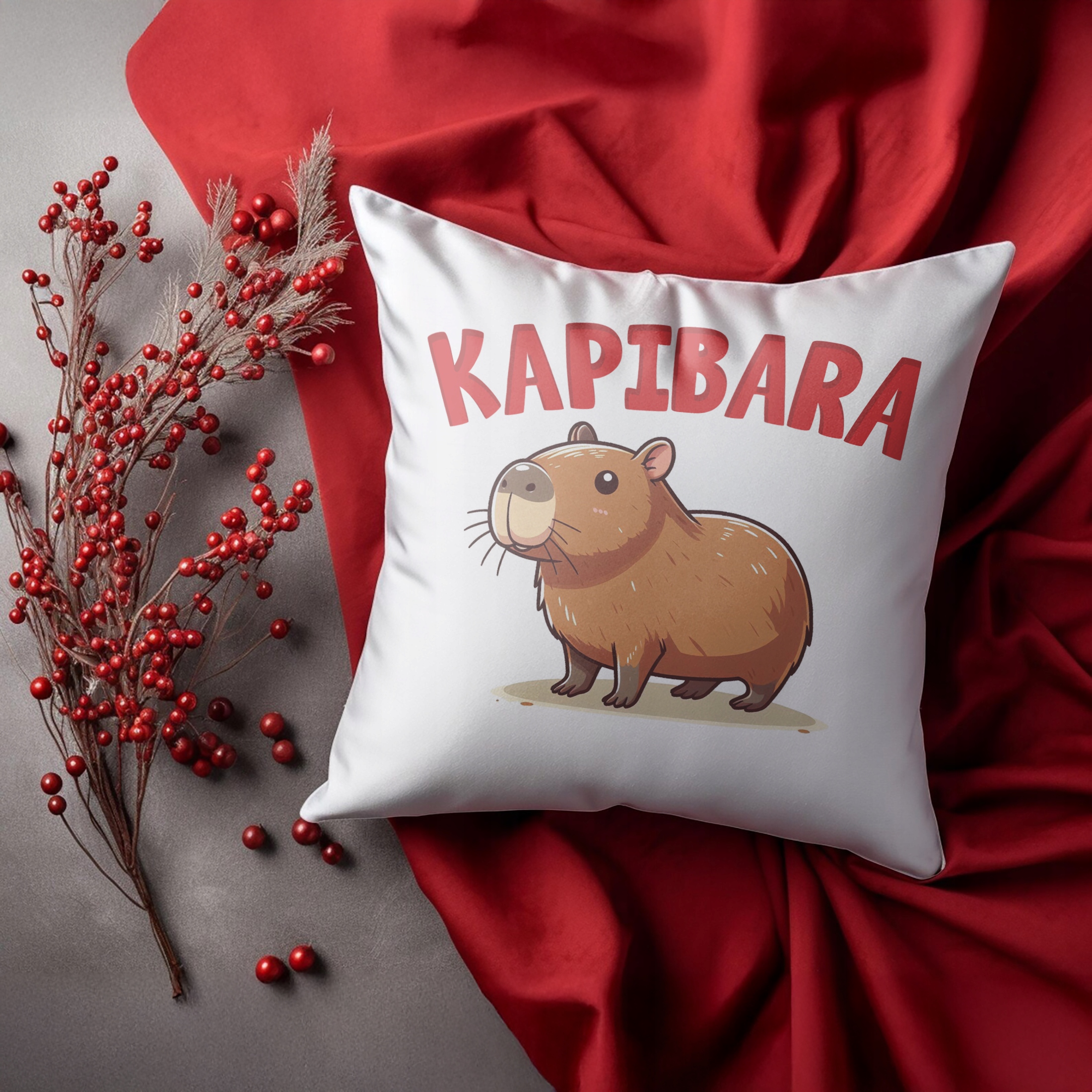 Poduszka 38x38cm Kapibara Capybara Zwierzak Dla Dzieci Prezent