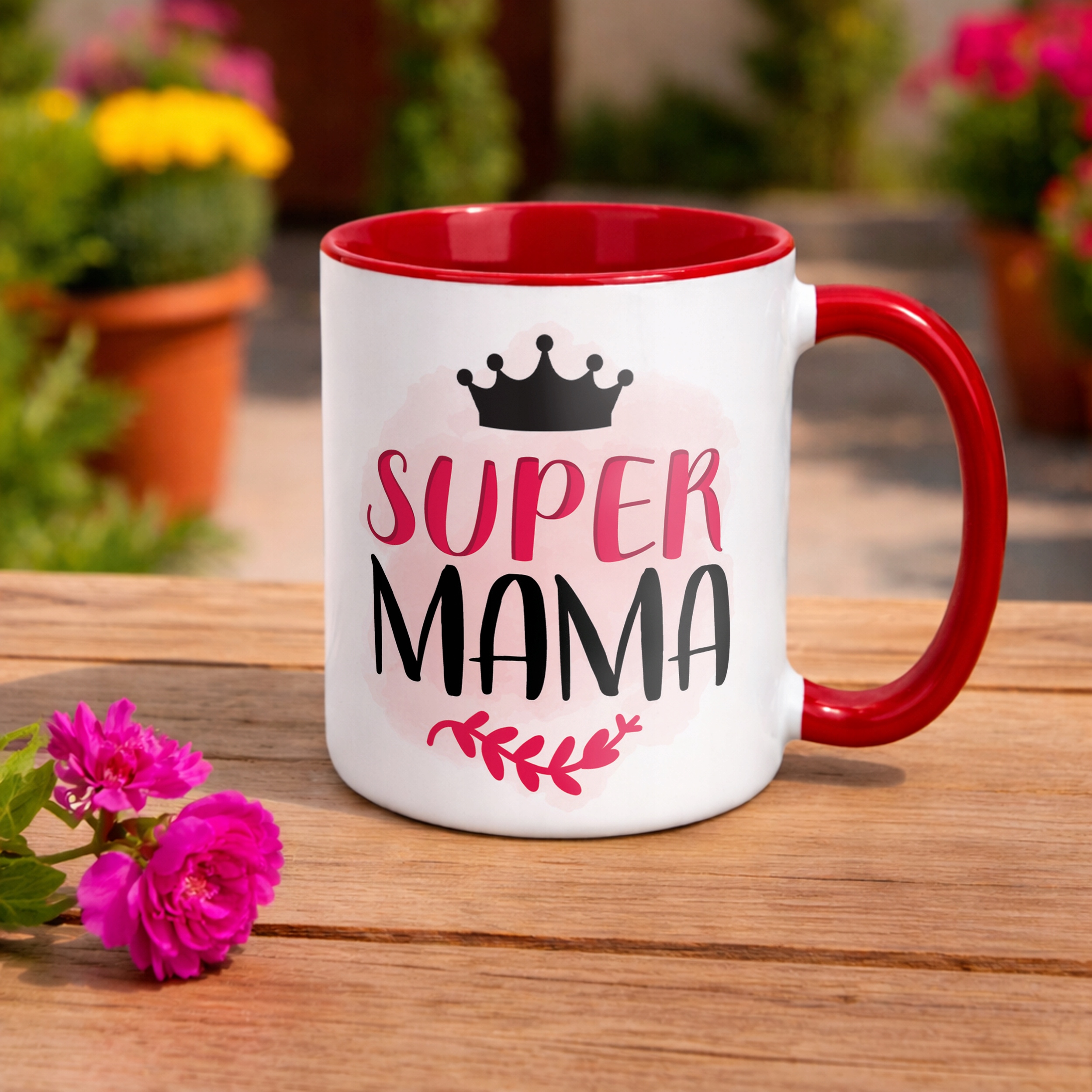 Kubek Czerwony Dzień Matki Dla Mamy Prezent Upominek Super Mama