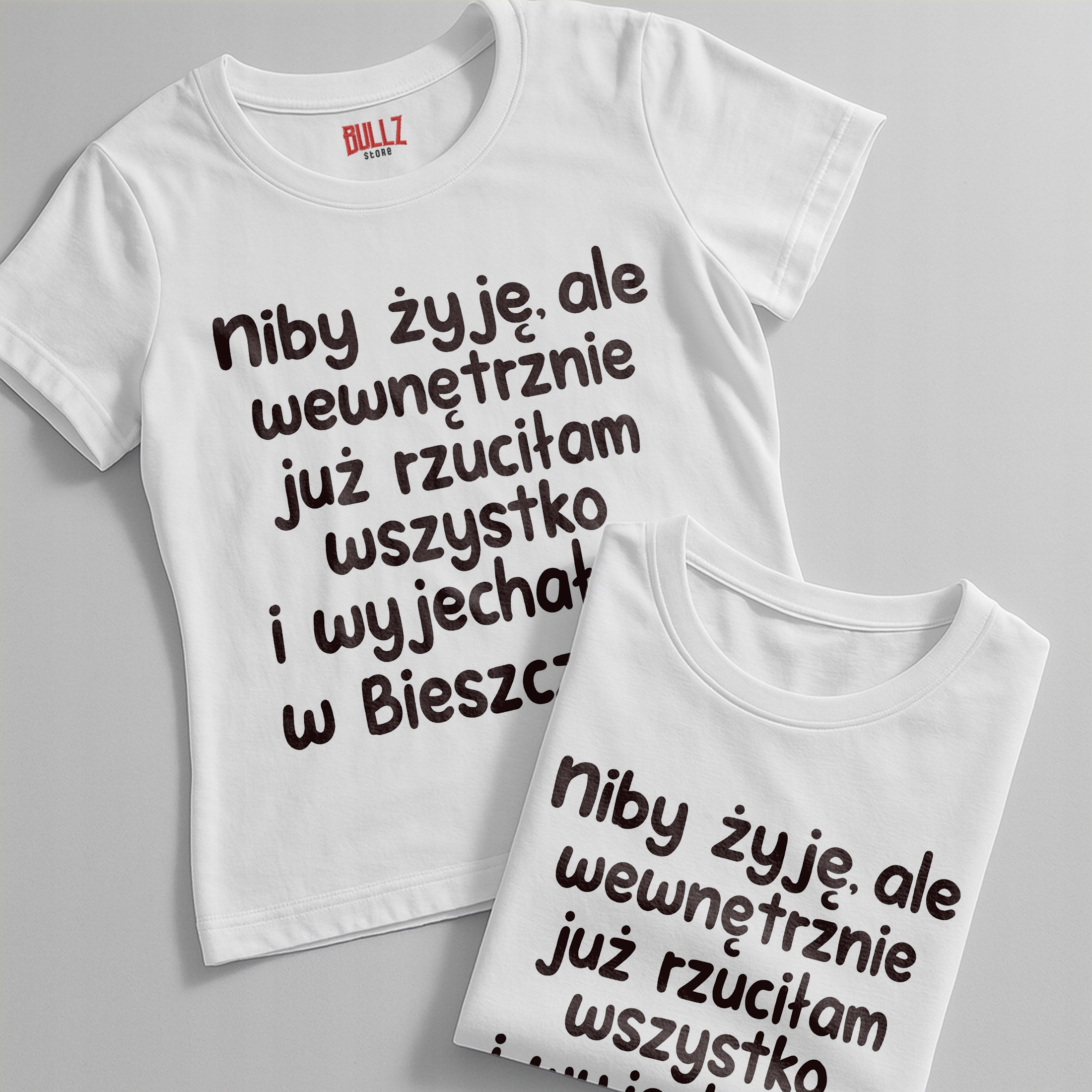 Koszulka biała damska Niby Żyję Ale Wewnętrznie Zabawny Prezent