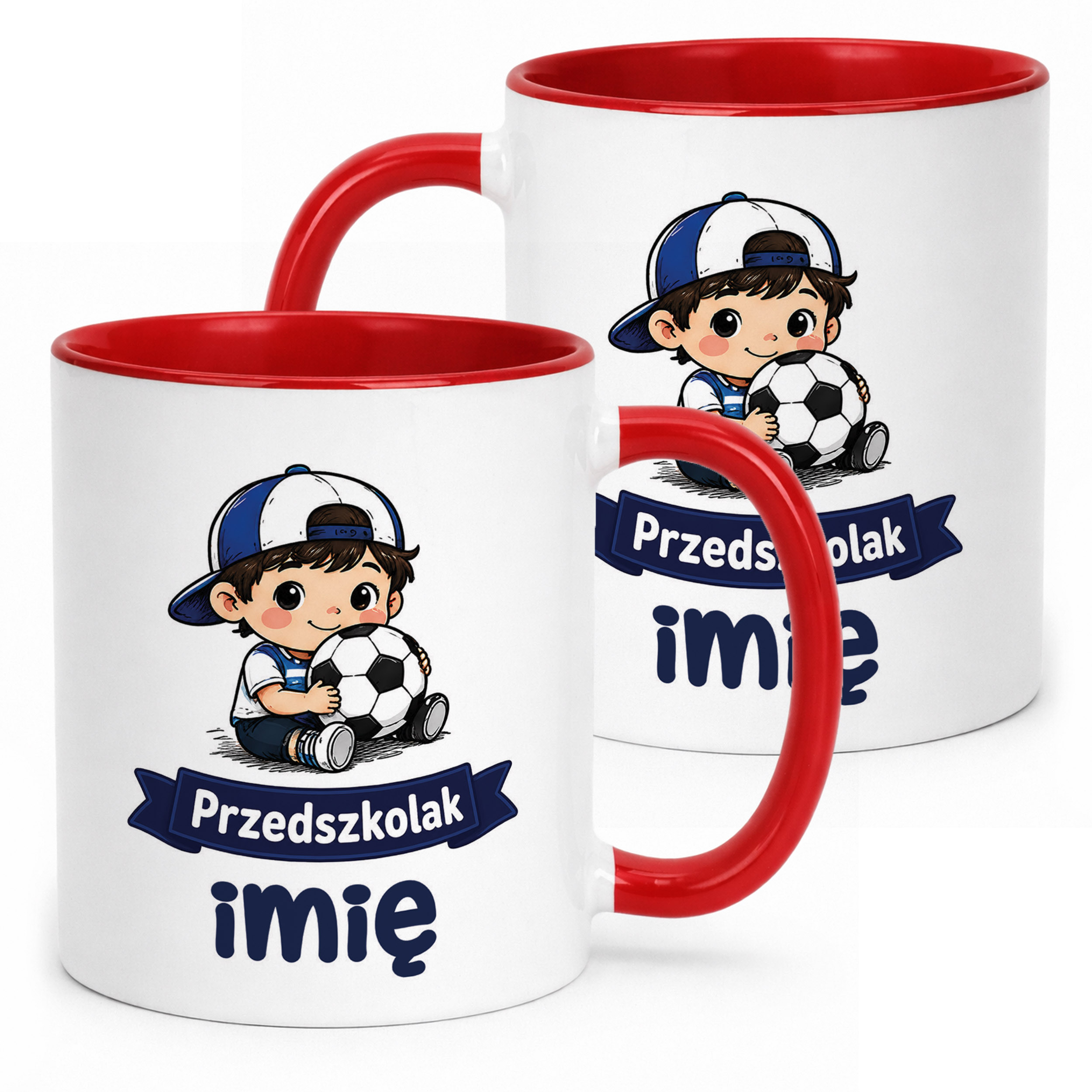 Kubek Czerwony z nadrukiem personalizowany Przedszkolak Szkoła Dla Dzieci