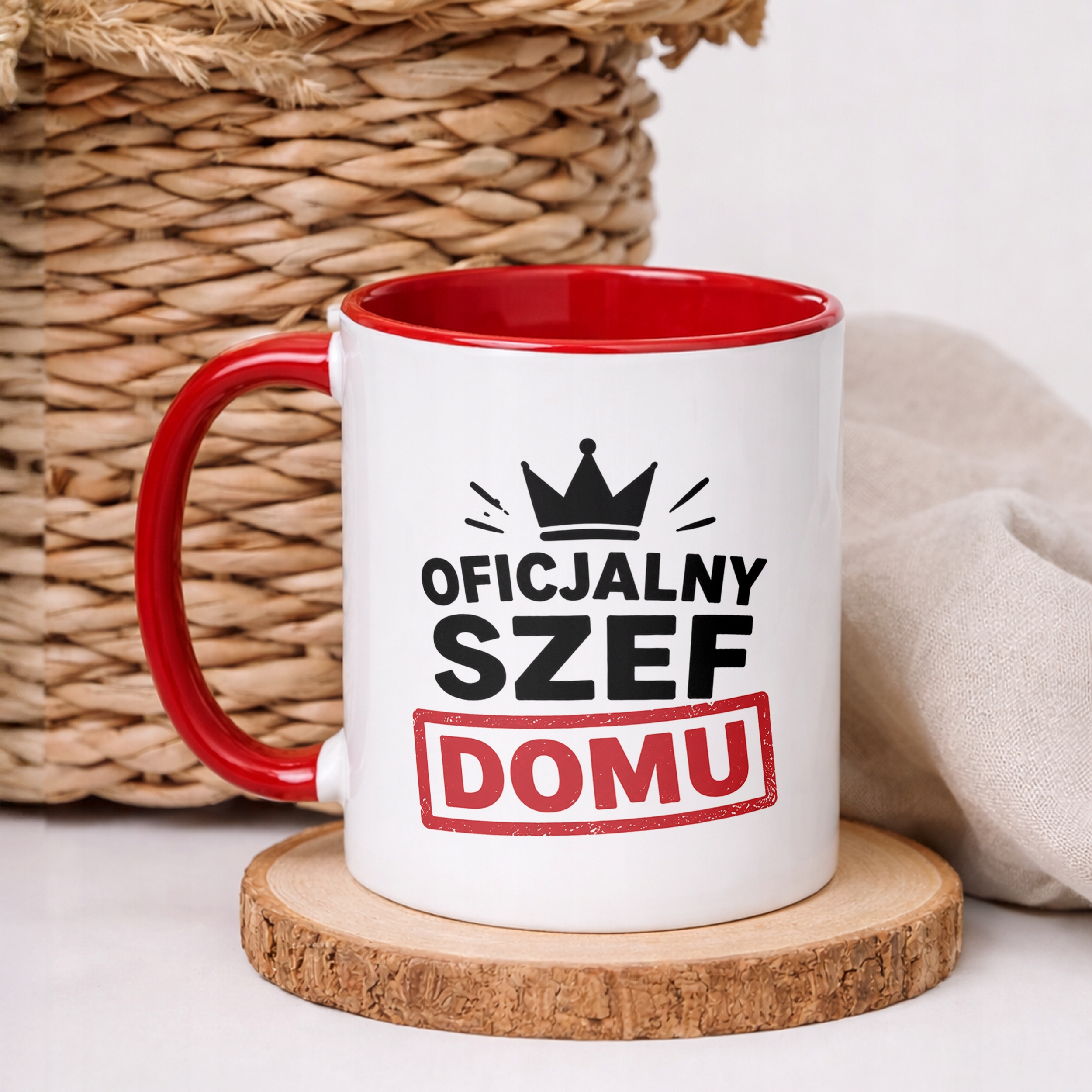 Kubek Czerwony upominek na Dzień Ojca prezent dla taty