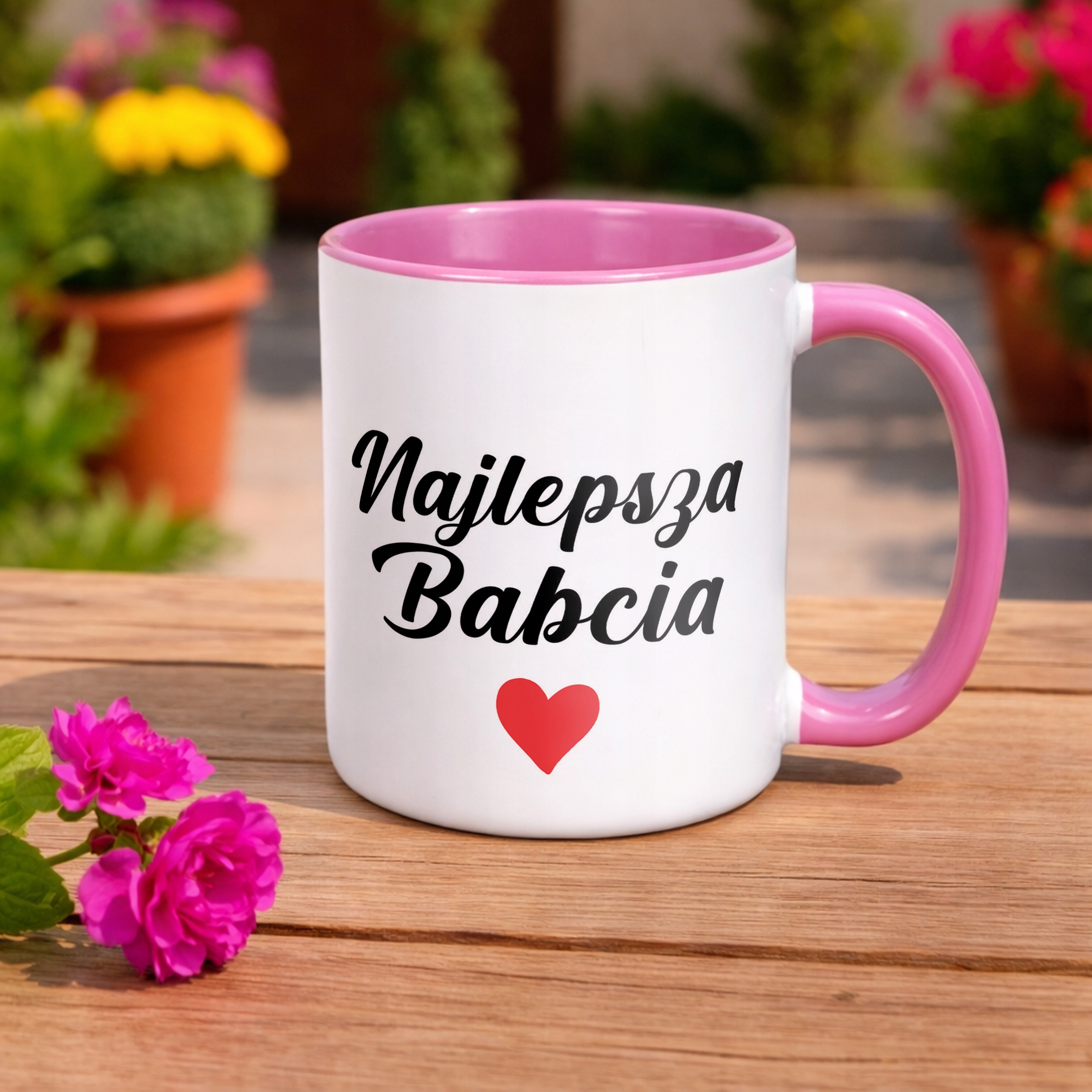 Kubek Różowy Dzień Babci Dla Babci Prezent Upominek