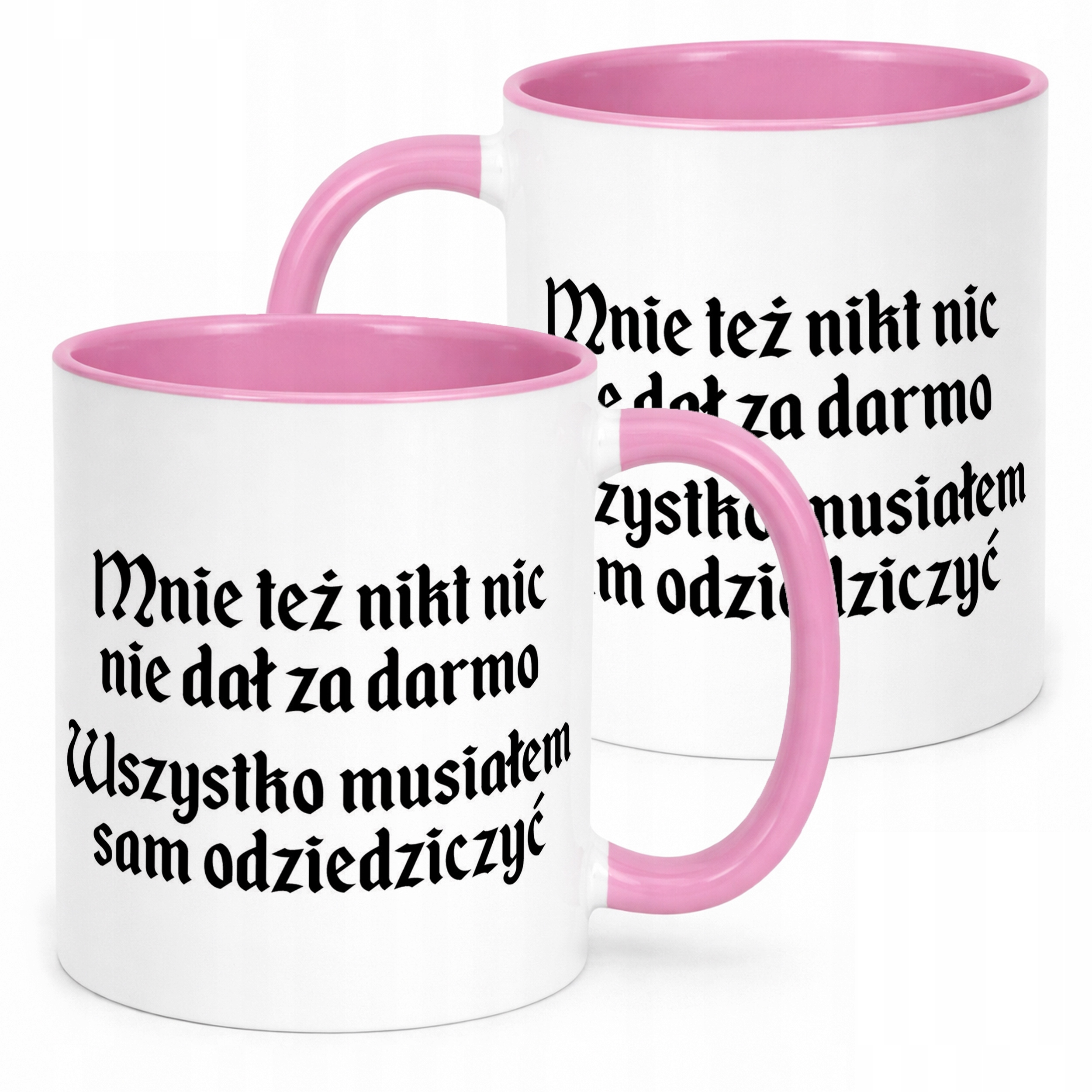 Kubek Różowy 1670 Musiałem Sam Odziedziczyć Jan Paweł Prezent