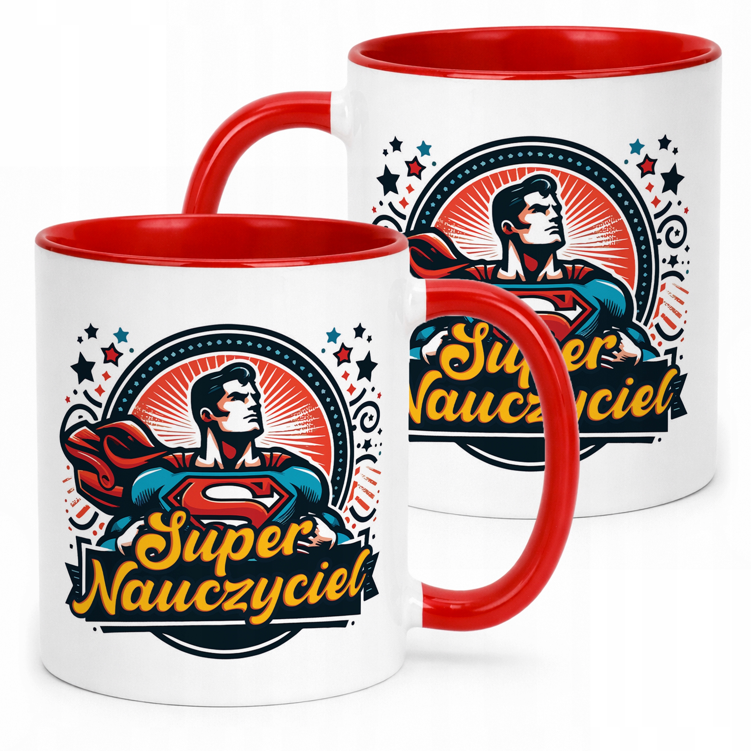Kubek Czerwony Najlepszy Nauczyciel Dzień Nauczyciela Prezent