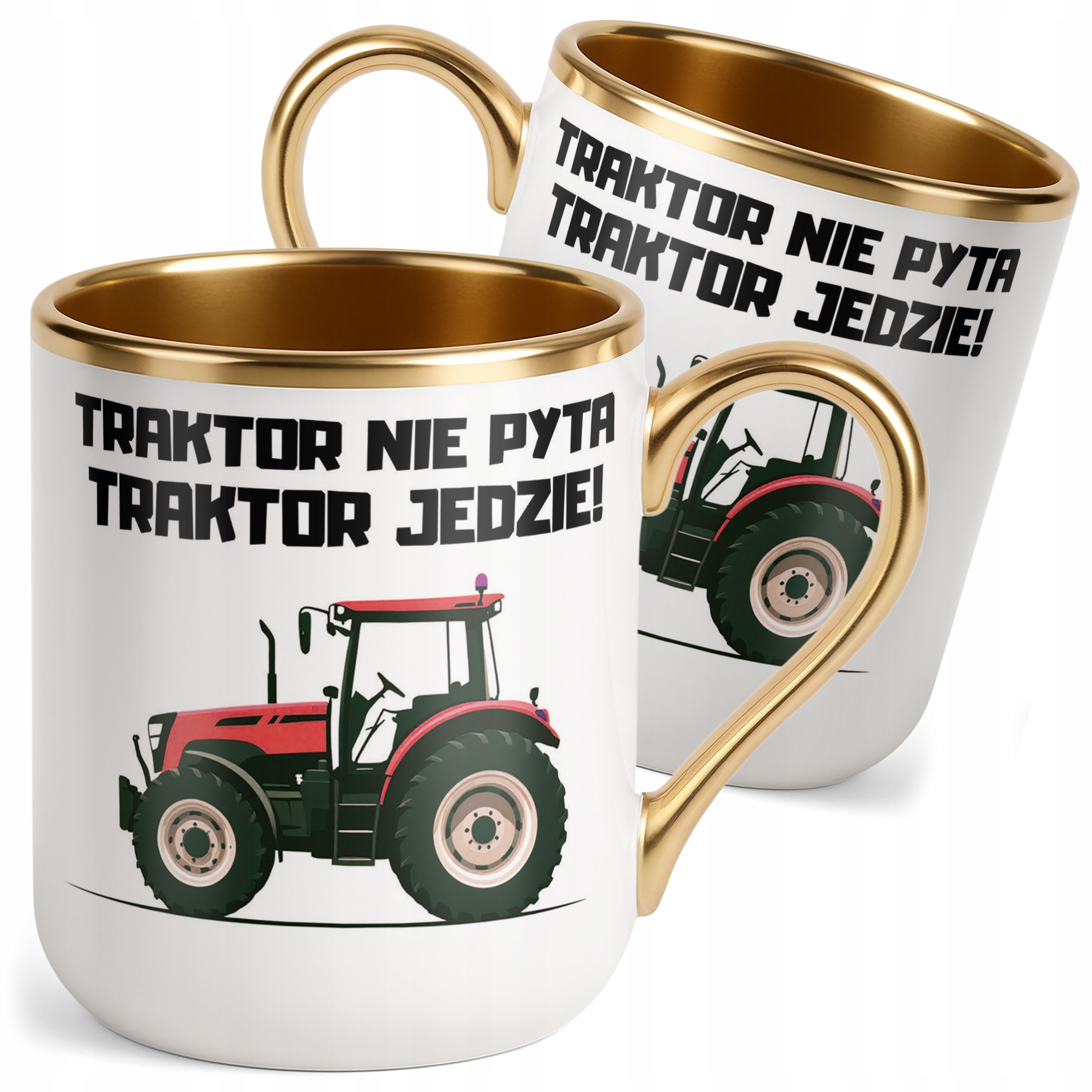 Kubek Premium Złoty Rolnik Dla Rolnika Traktor Zabawny Prezent