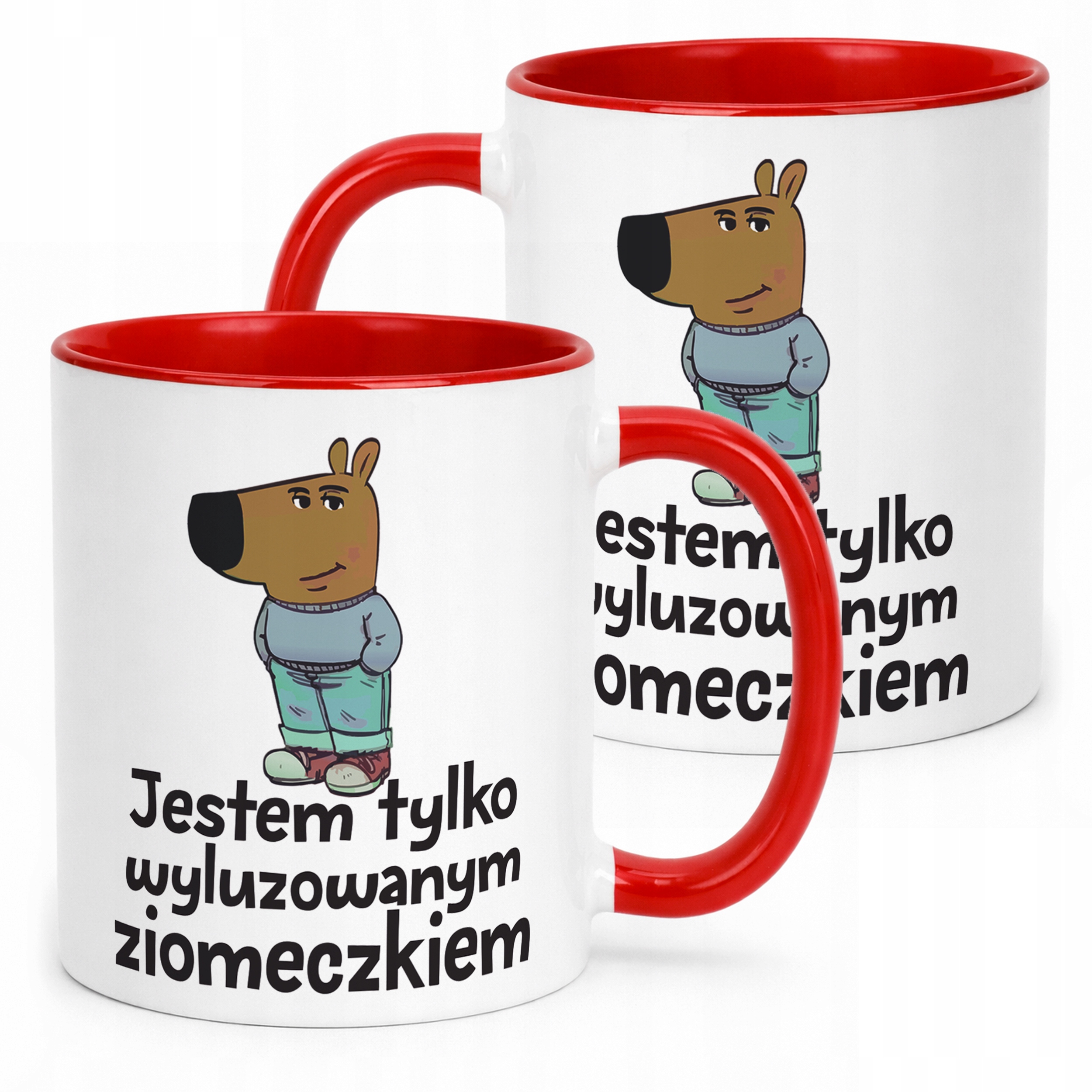 Kubek Czerwony Wyluzowany Ziomek Zabawny Prezent Upominek