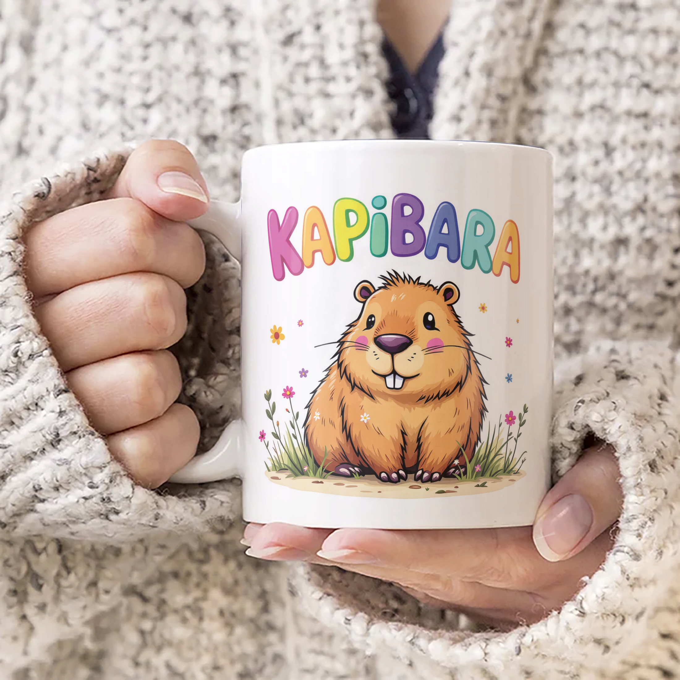 Kubek ceramiczny Kapibara Capybara Zwierzak Słodki Dla Dzieci Prezent