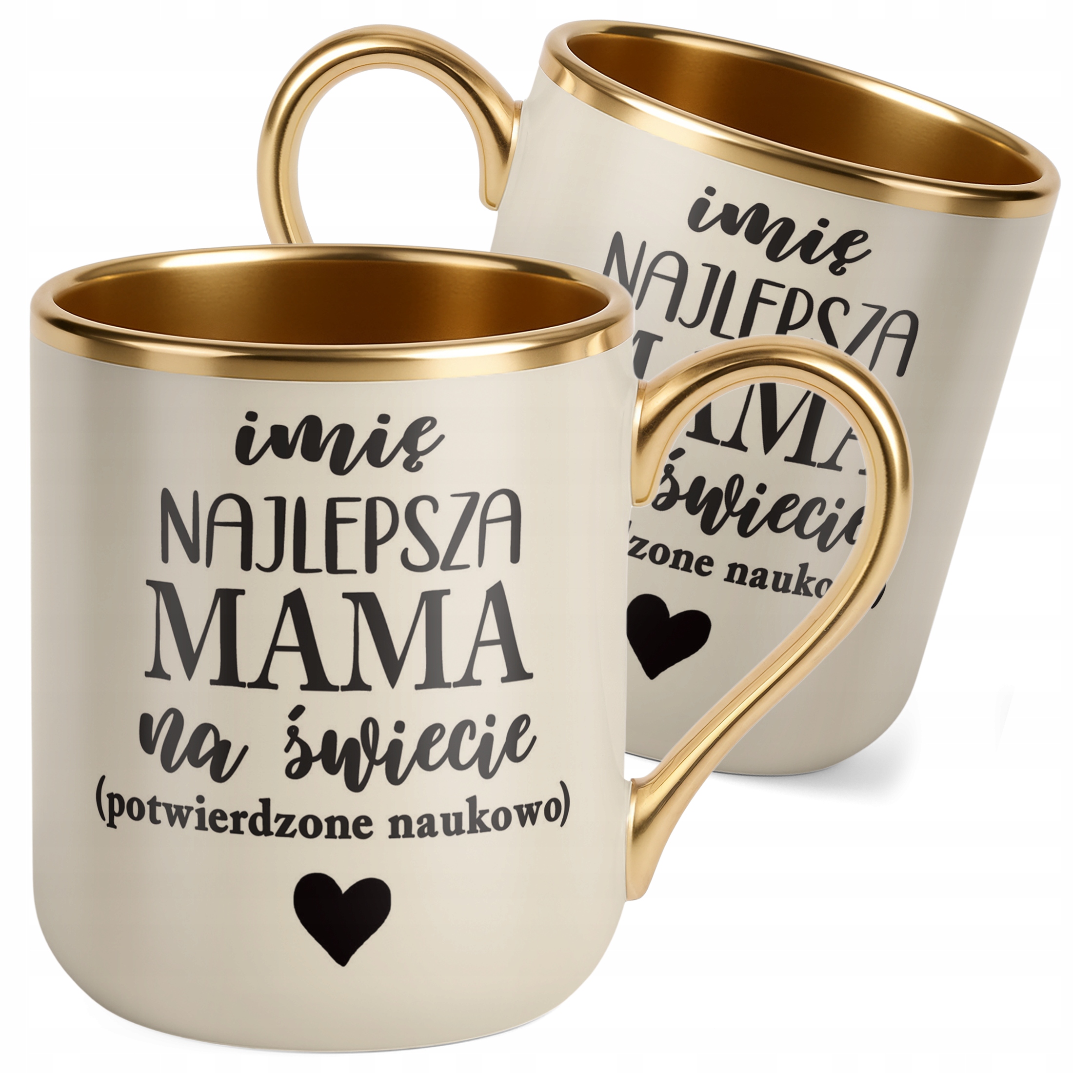 Kubek Premium Złoty Ecru Personalizowany Dzień Matki Dla Mamy