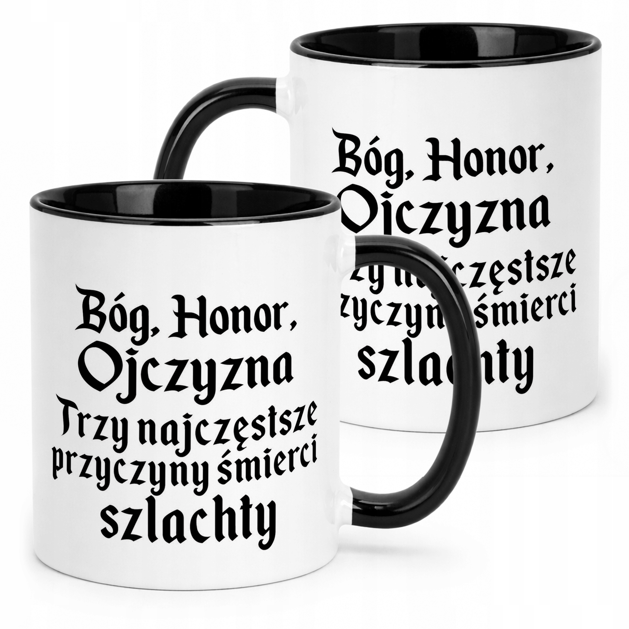 Kubek Czarny 1670 Bóg Honor Ojczyzna Jan Paweł Prezent
