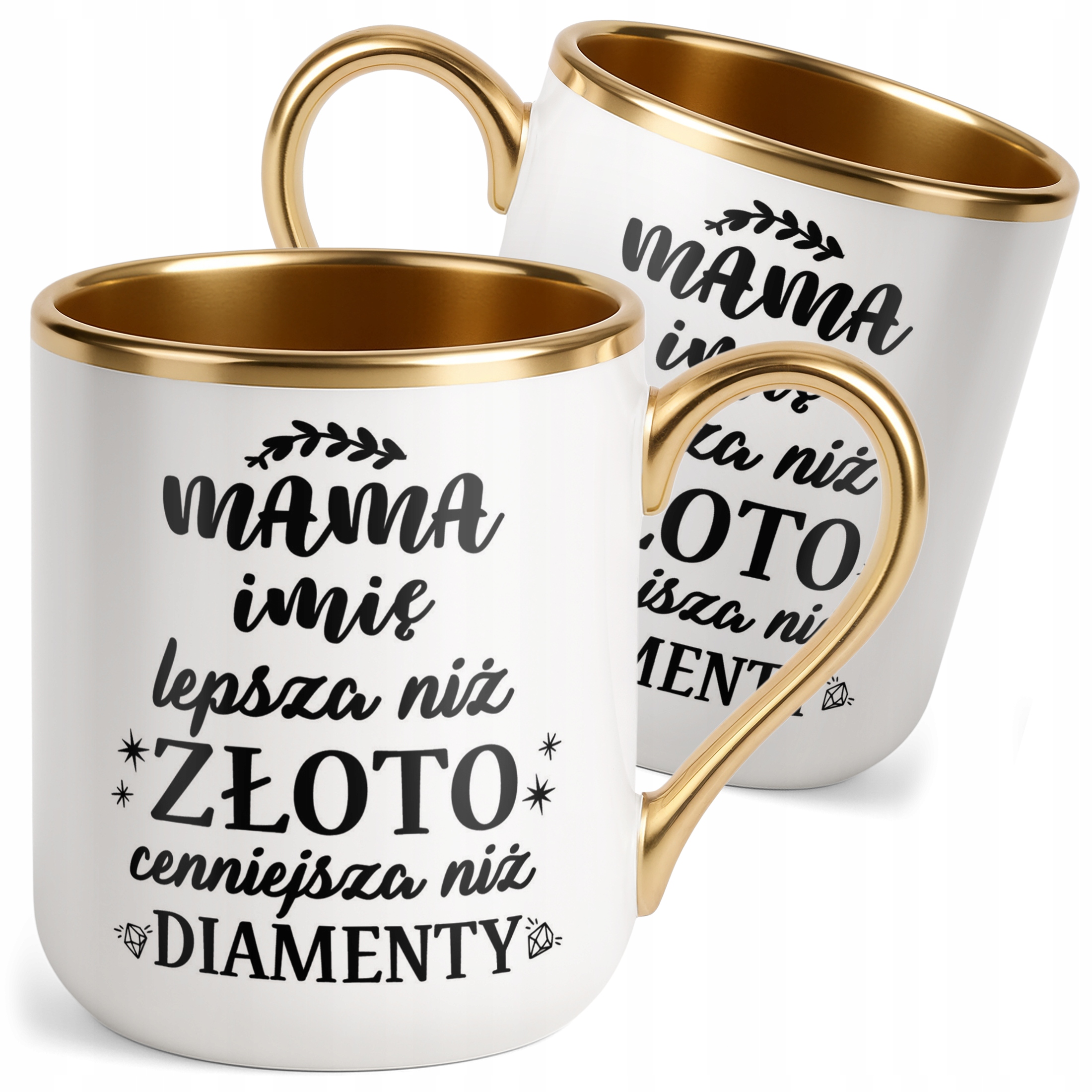 Kubek Premium Złoty Personalizowany Dzień Matki Dla Mamy Prezent Upominek